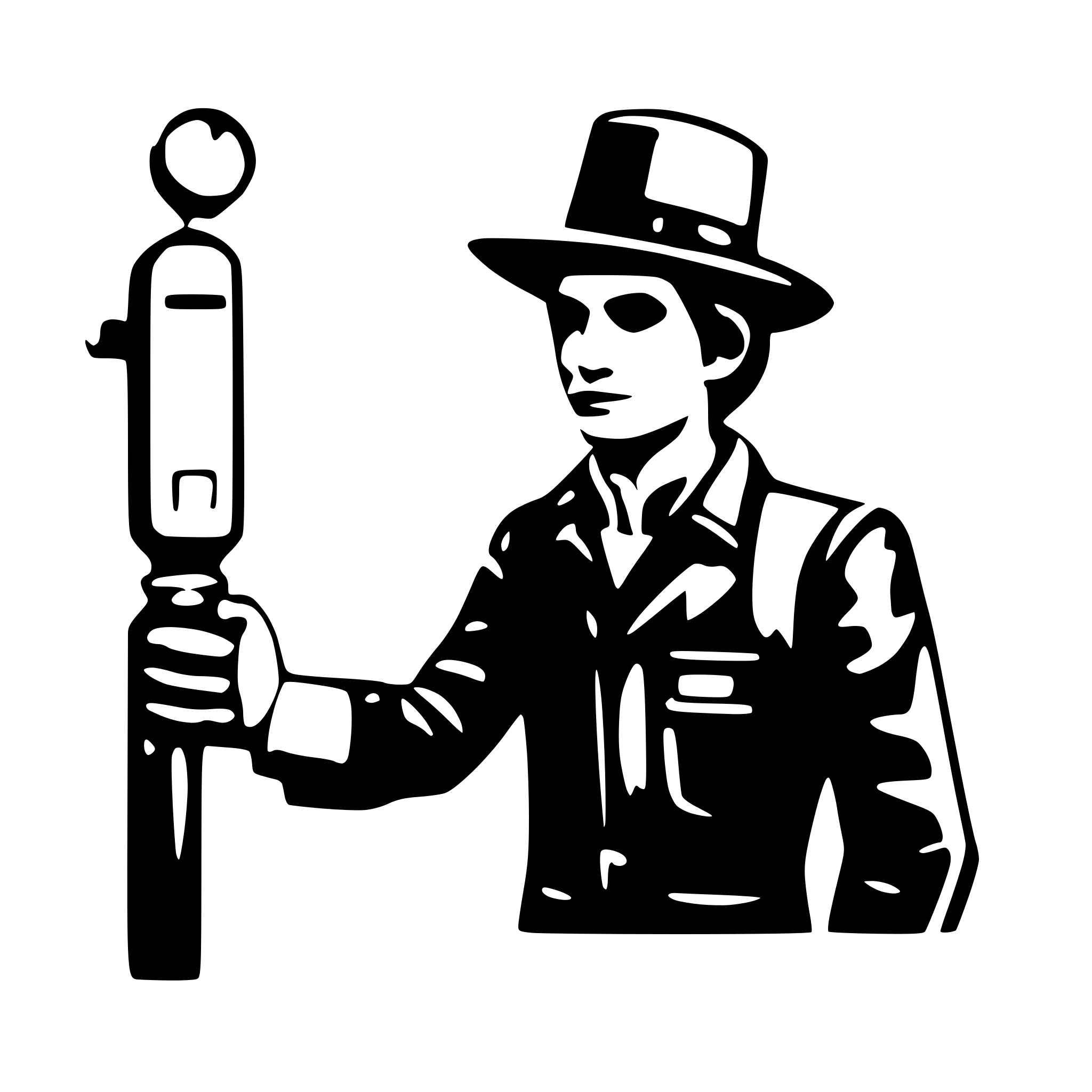AI-generated SVG of a a man with a hat holding a gas pump hose in hand facing us AI-generated SVG of a a man with a hat holding a gas pump hose in hand facing us