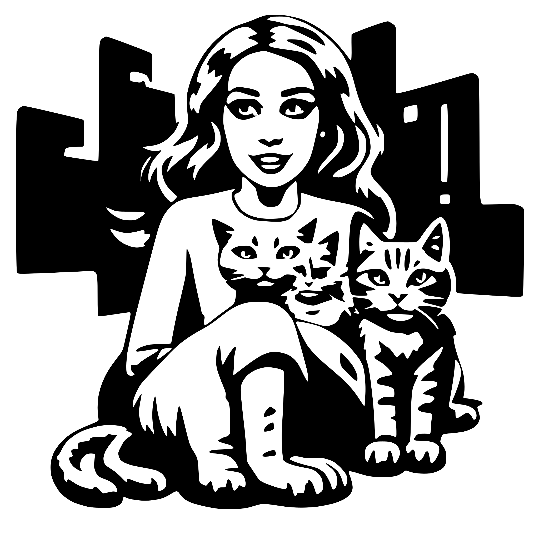AI-generated SVG of 'crazy cat lady'
