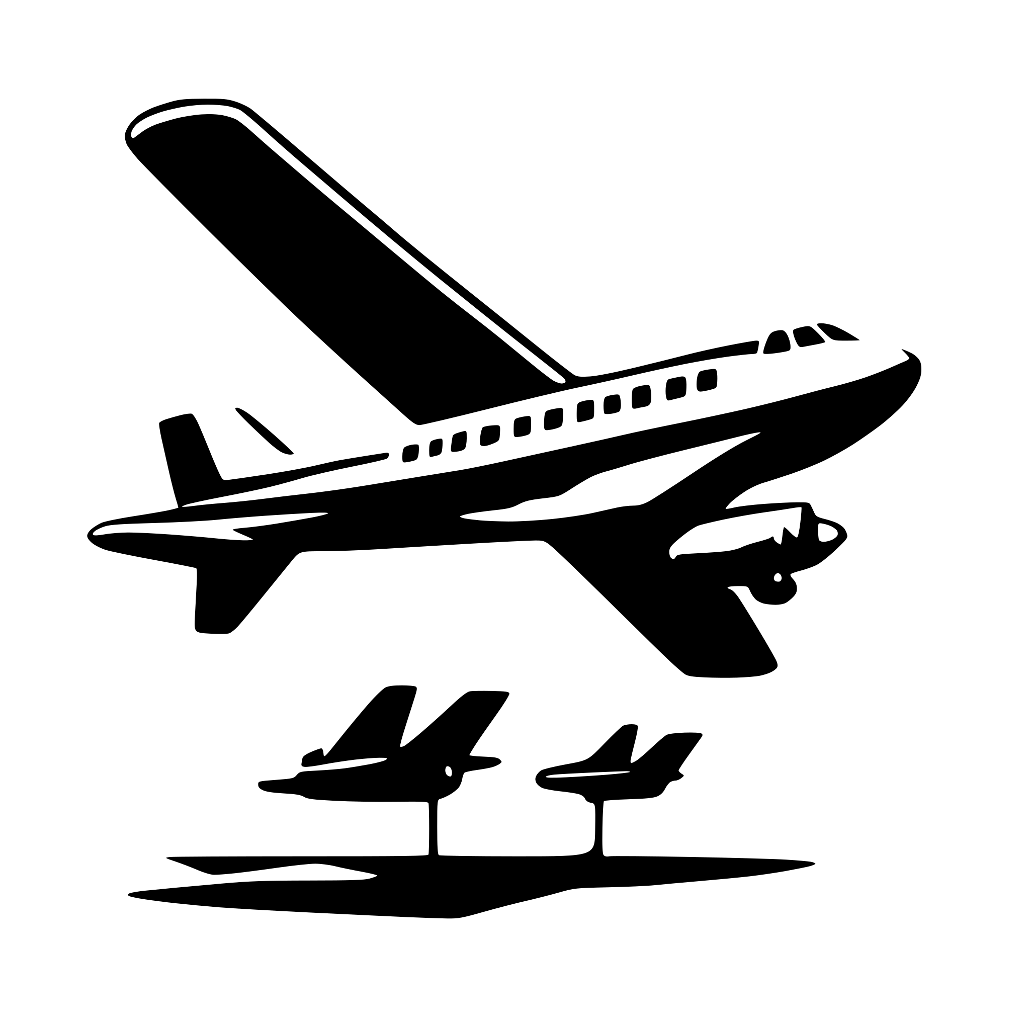 AI-generated SVG of a Profile of an airplane stylized