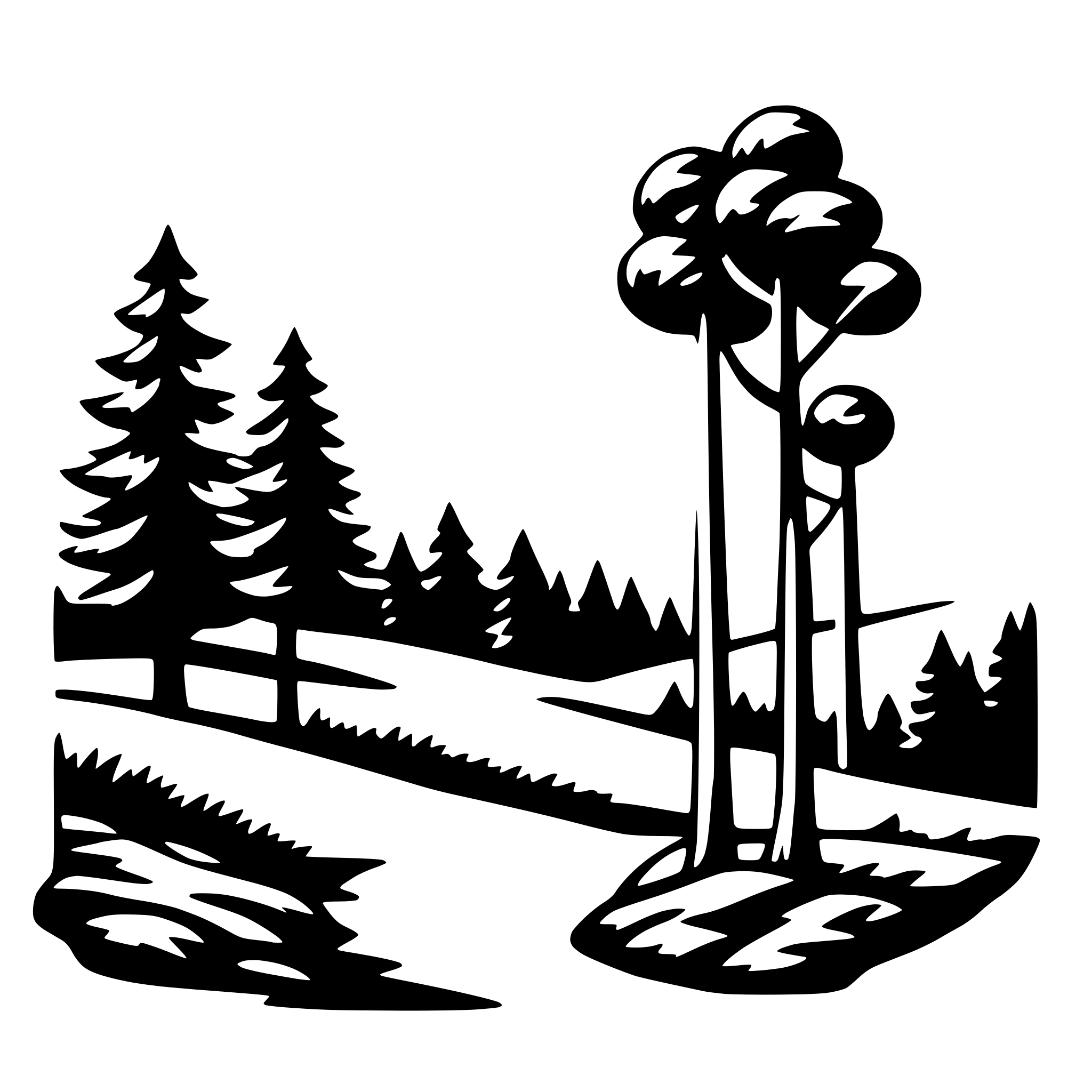 AI-generated SVG of a mountains and trees
