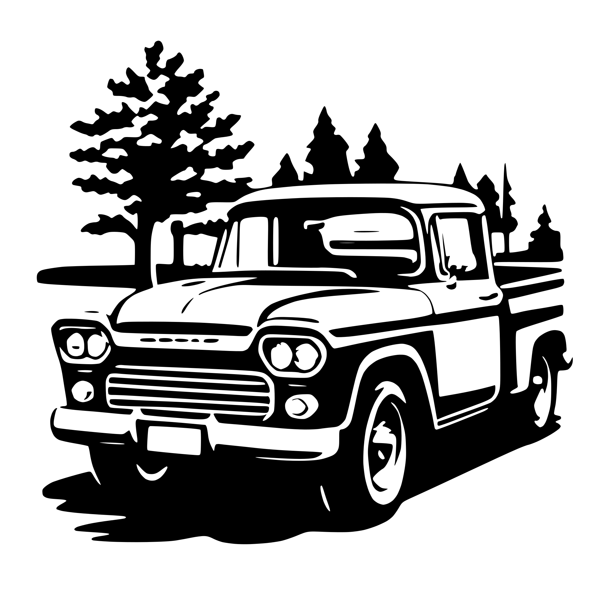 AI-generated SVG of a 1959 fleetside pickup
