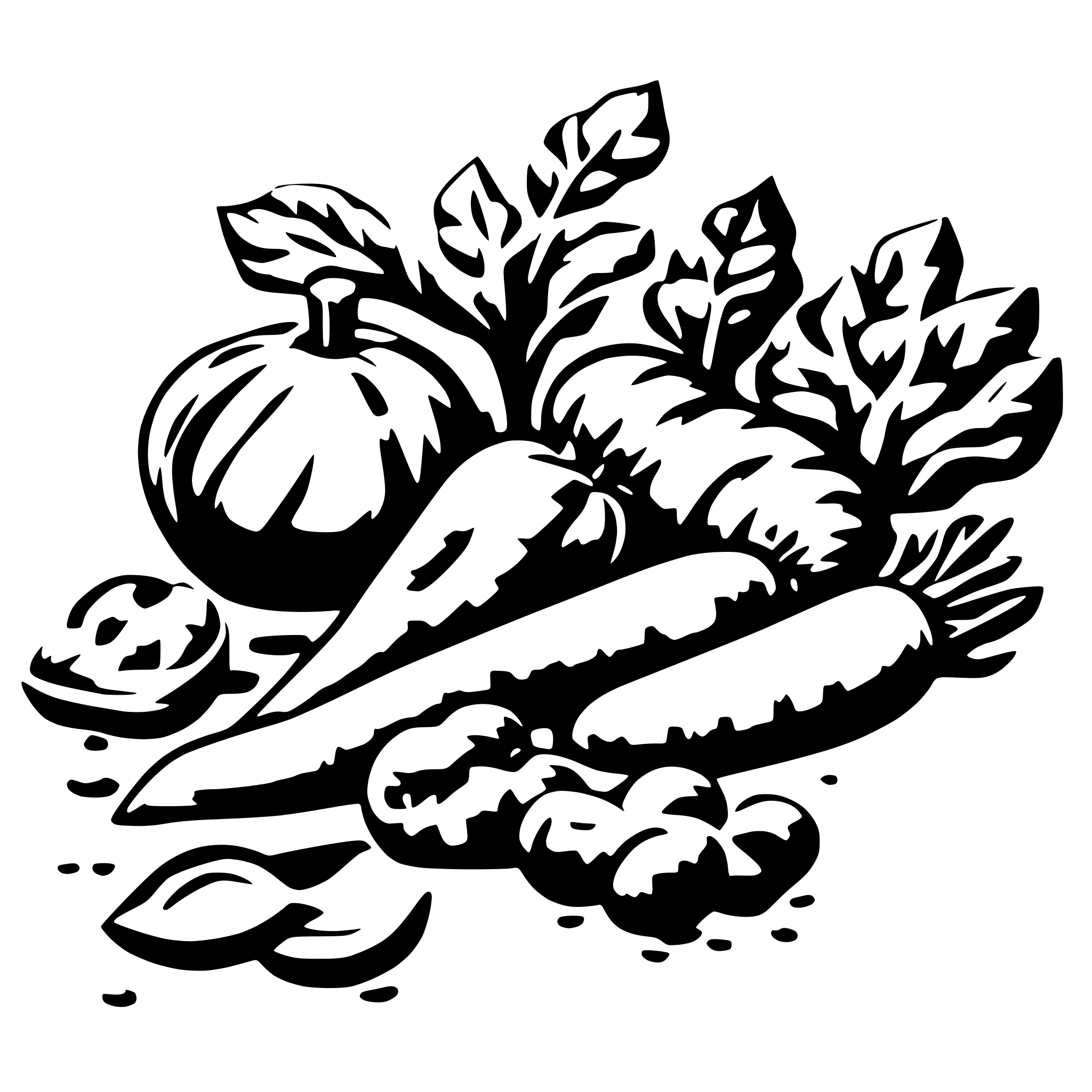 AI-generated SVG of 'Generate scattered vegetables'