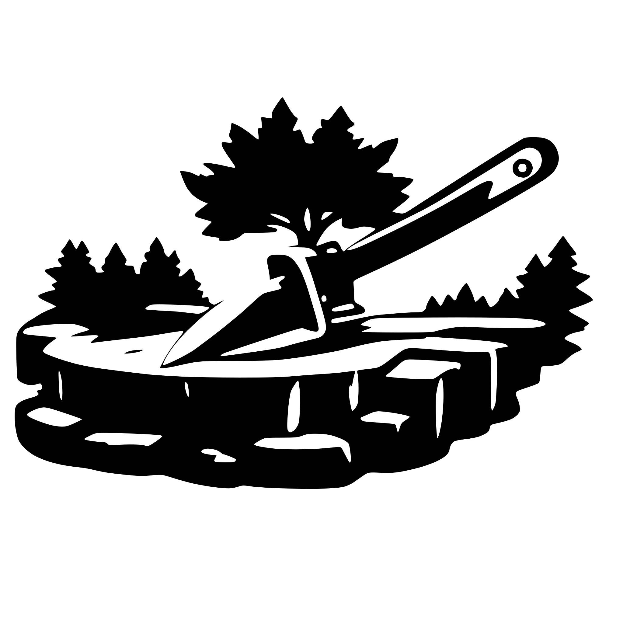 AI-generated SVG of 'chainsaw cutting a tree'