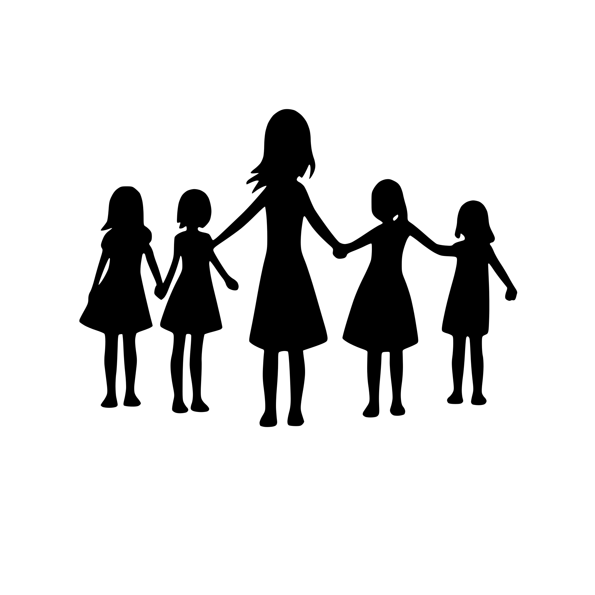 AI-generated SVG of a girls and boys forming a line and holding hands