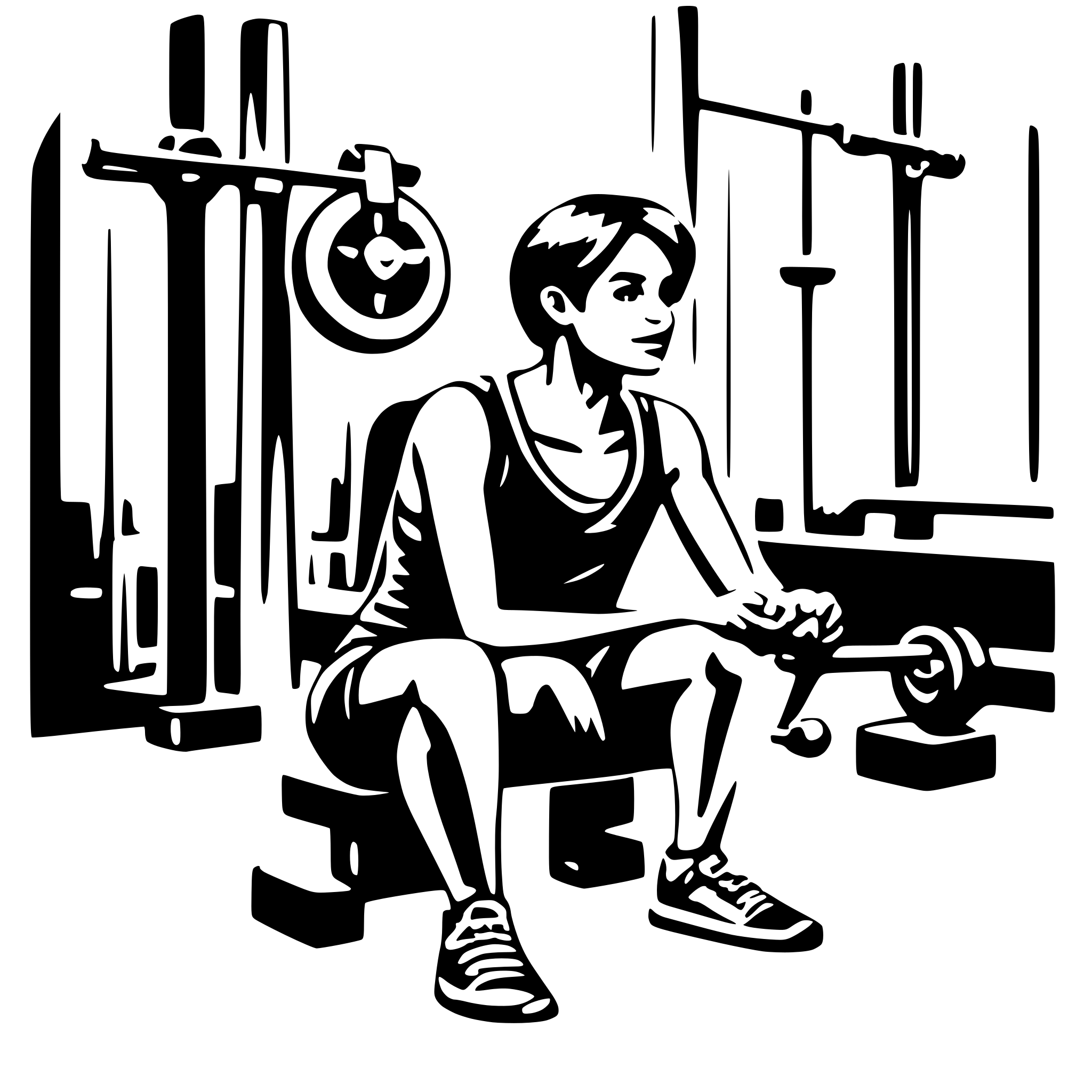 AI-generated SVG of a a person slacking in the gym