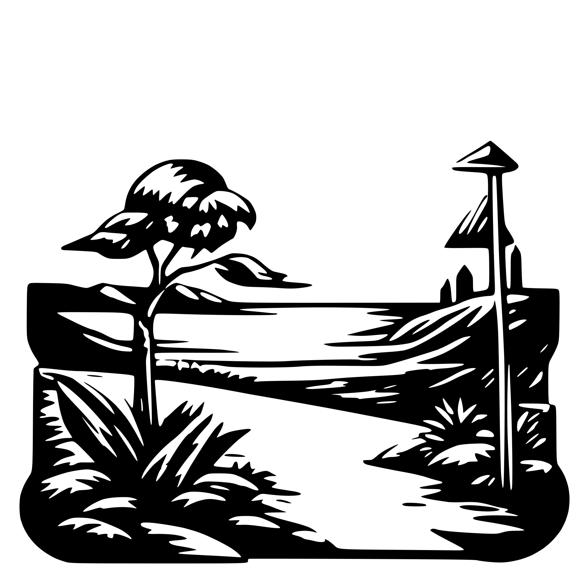 AI-generated SVG of a glass mural sunset