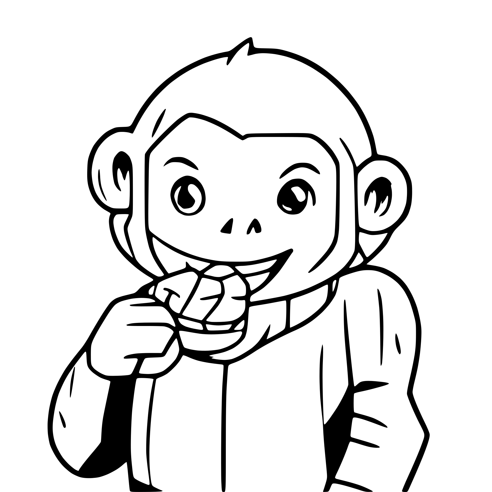AI-generated SVG of 'monkey eating banana'
