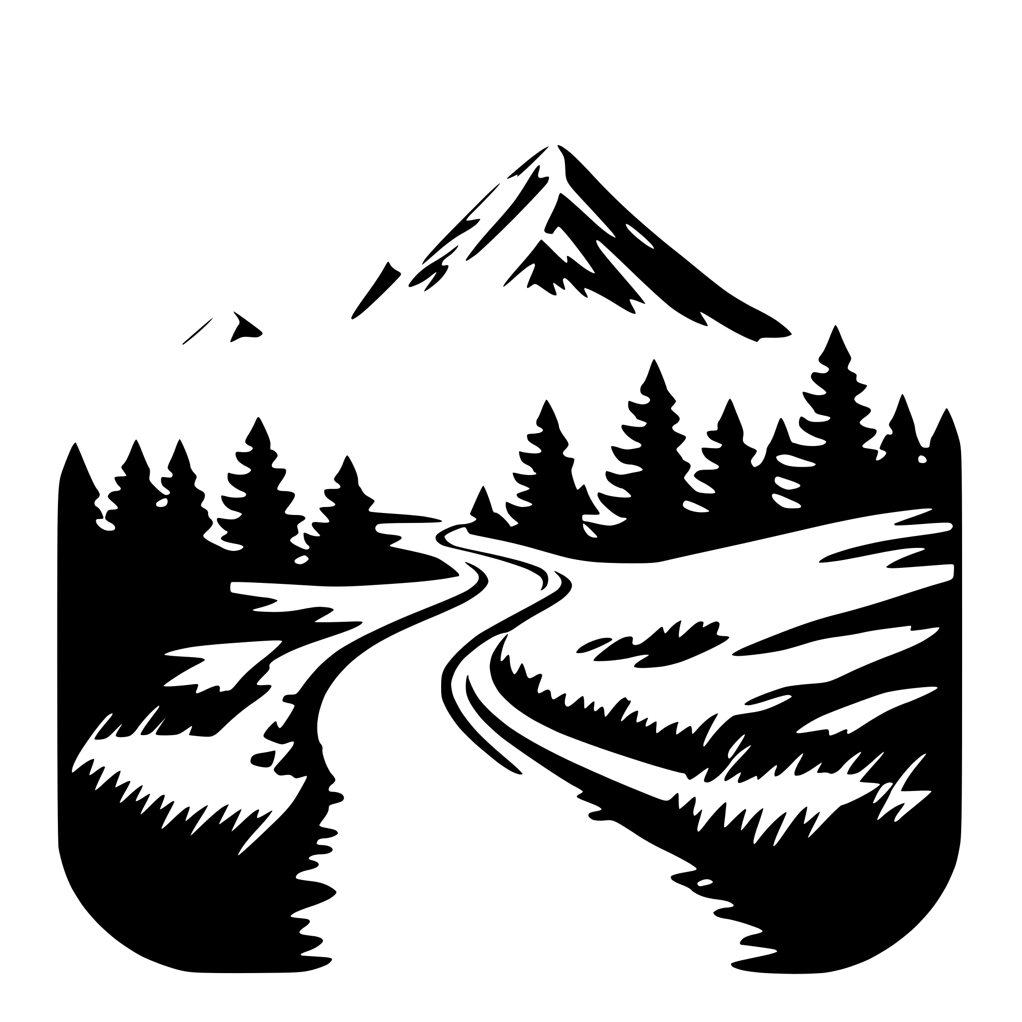 AI-generated SVG of a mountain journey