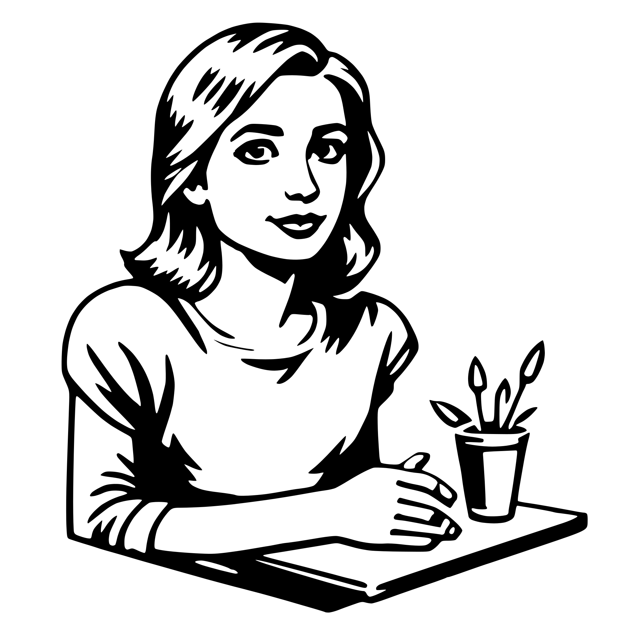 AI-generated SVG of a artist