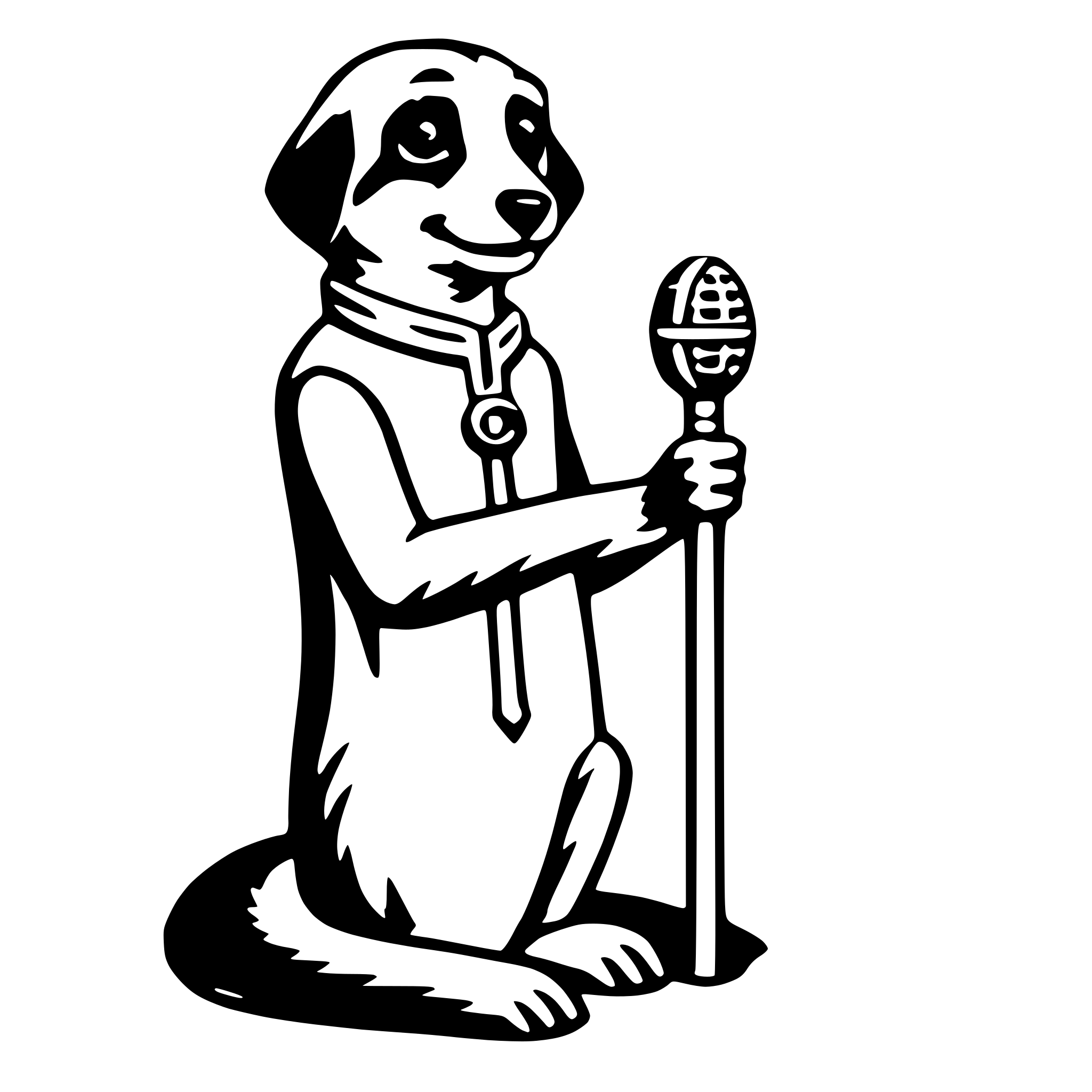 AI-generated SVG of a meerkat with microphone