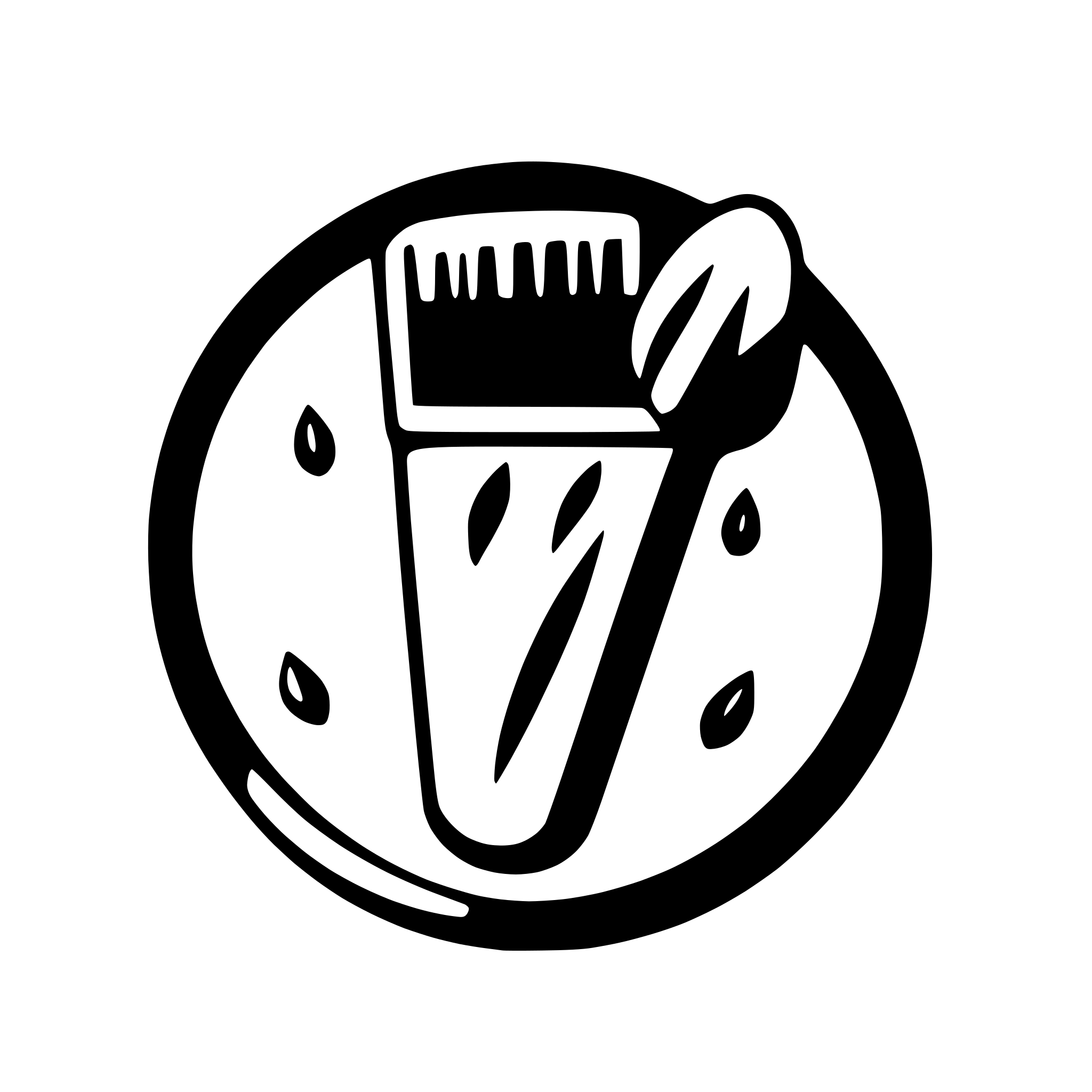 AI-generated SVG of 'paint palette with brushes'