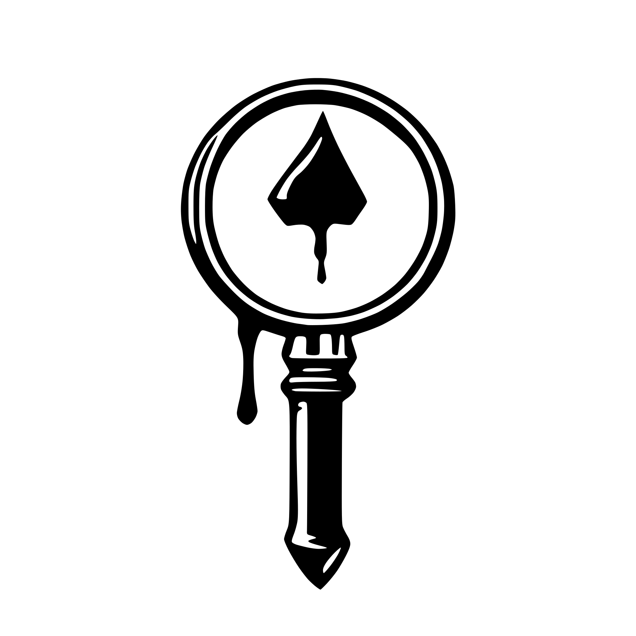 AI-generated SVG of a a magnifying glass with a dagger handle dripping blood