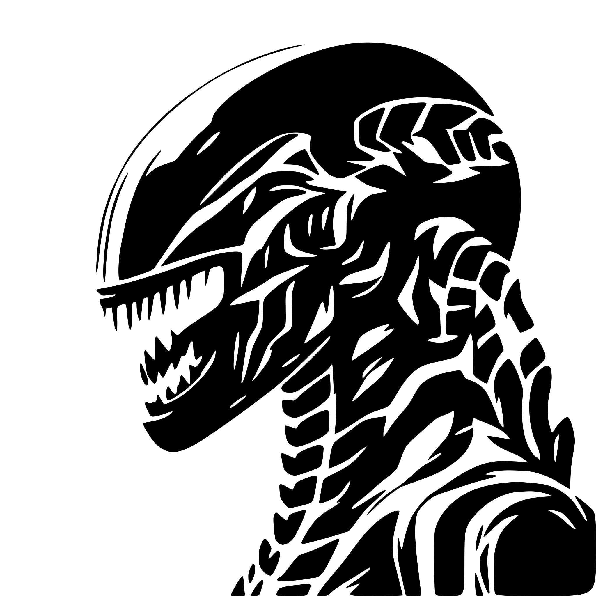 AI-generated SVG of a xenomorph texture