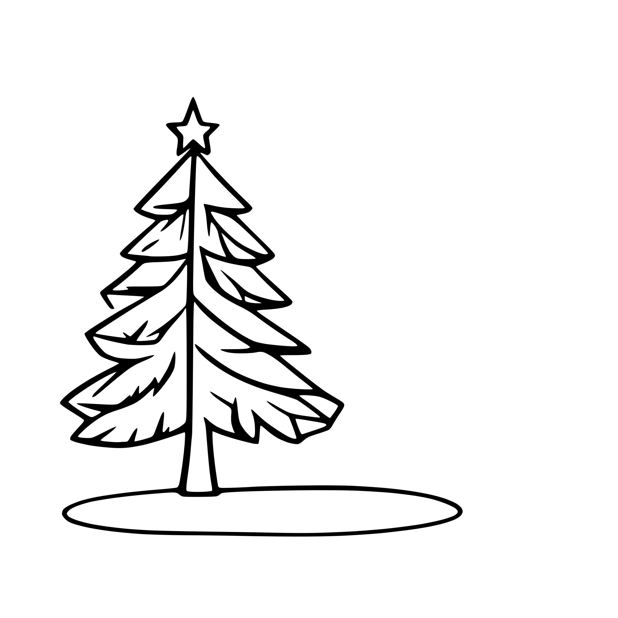 AI-generated SVG of a Christmas tree line art calligraphy