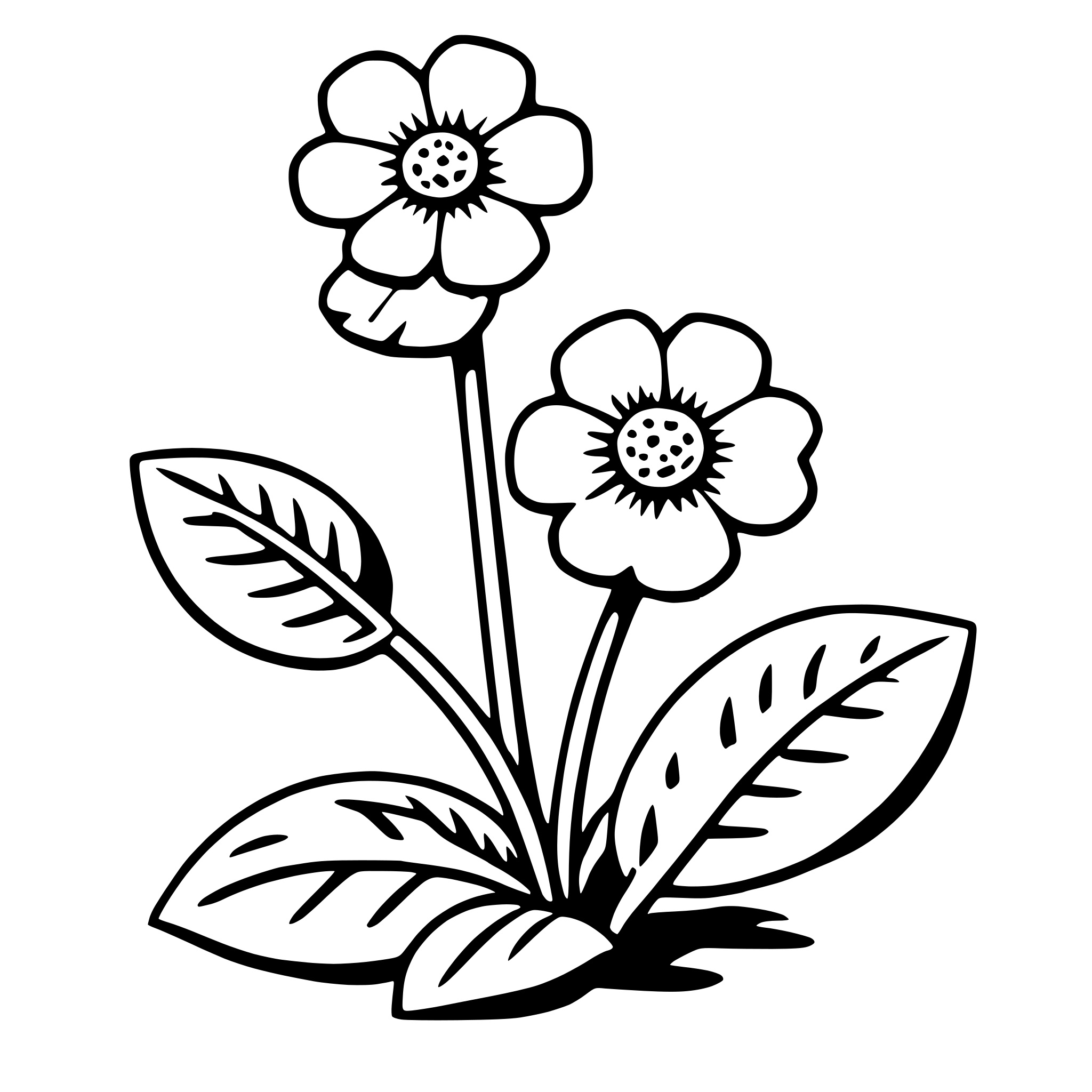 AI-generated SVG of a primrose