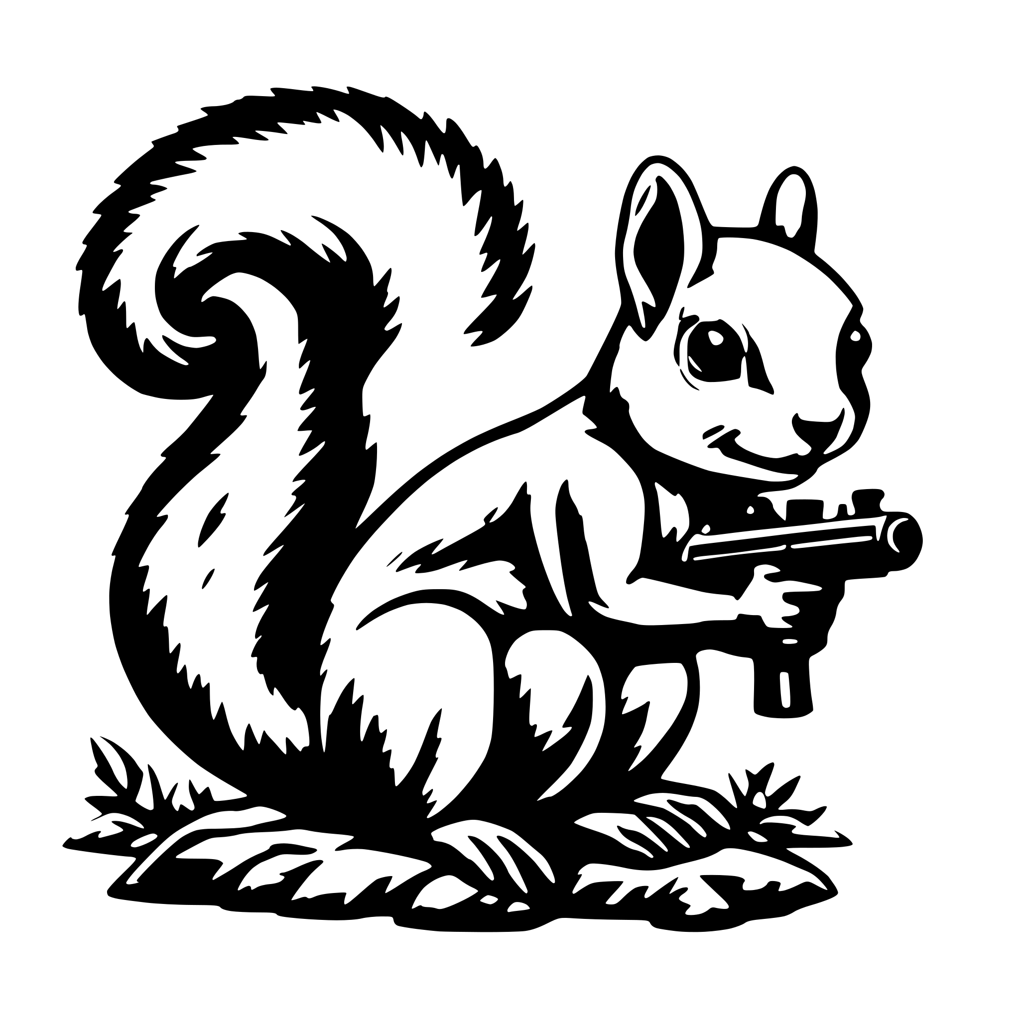 AI-generated SVG of a Squirrel with gun