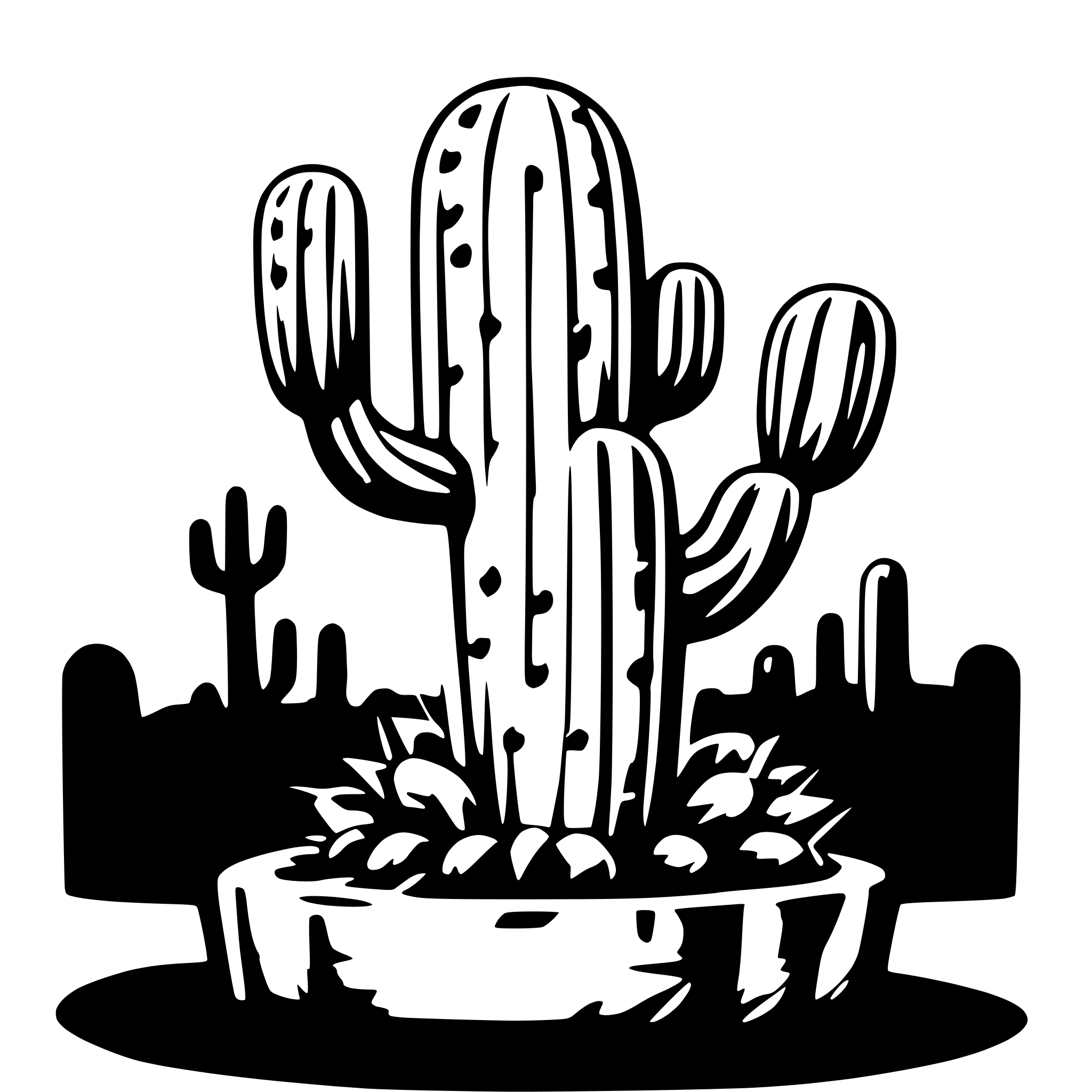AI-generated SVG of a Alien cactus