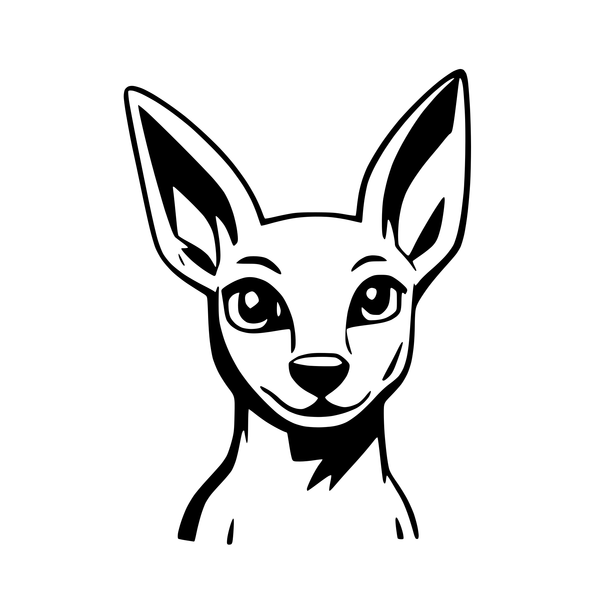 AI-generated SVG of 'podenco ears one folding'