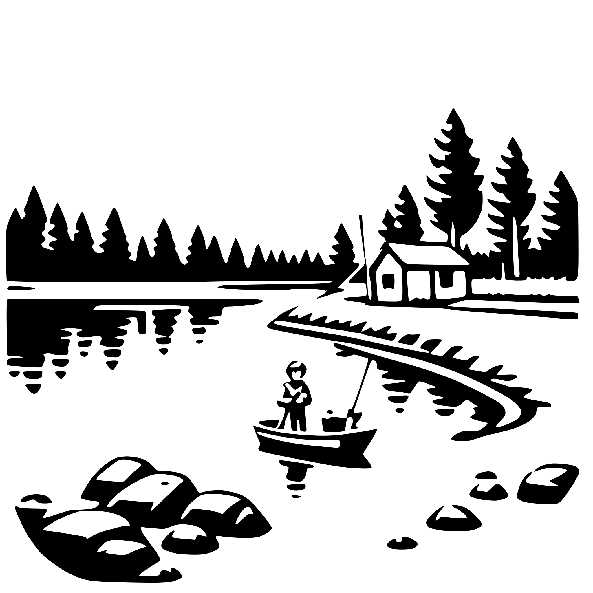 AI-generated SVG of 'river fishing camp'