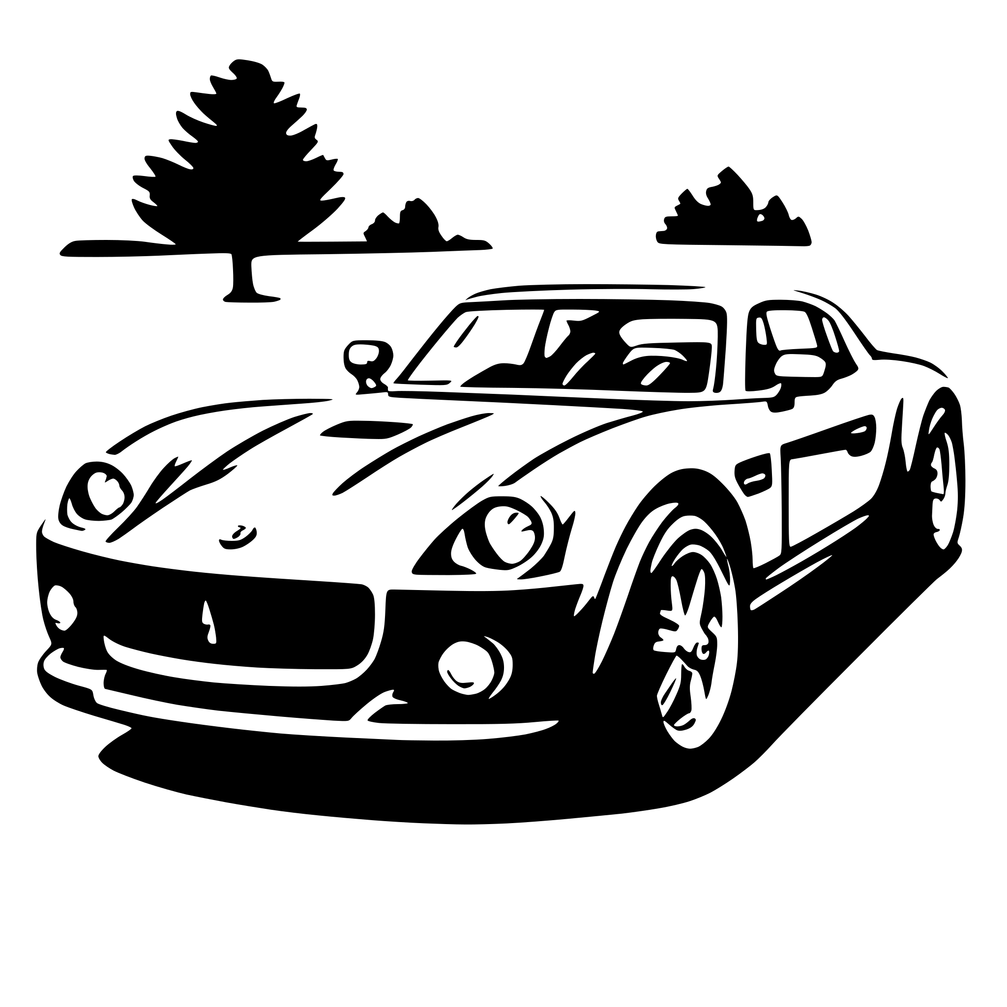 AI-generated SVG of 'sports car'