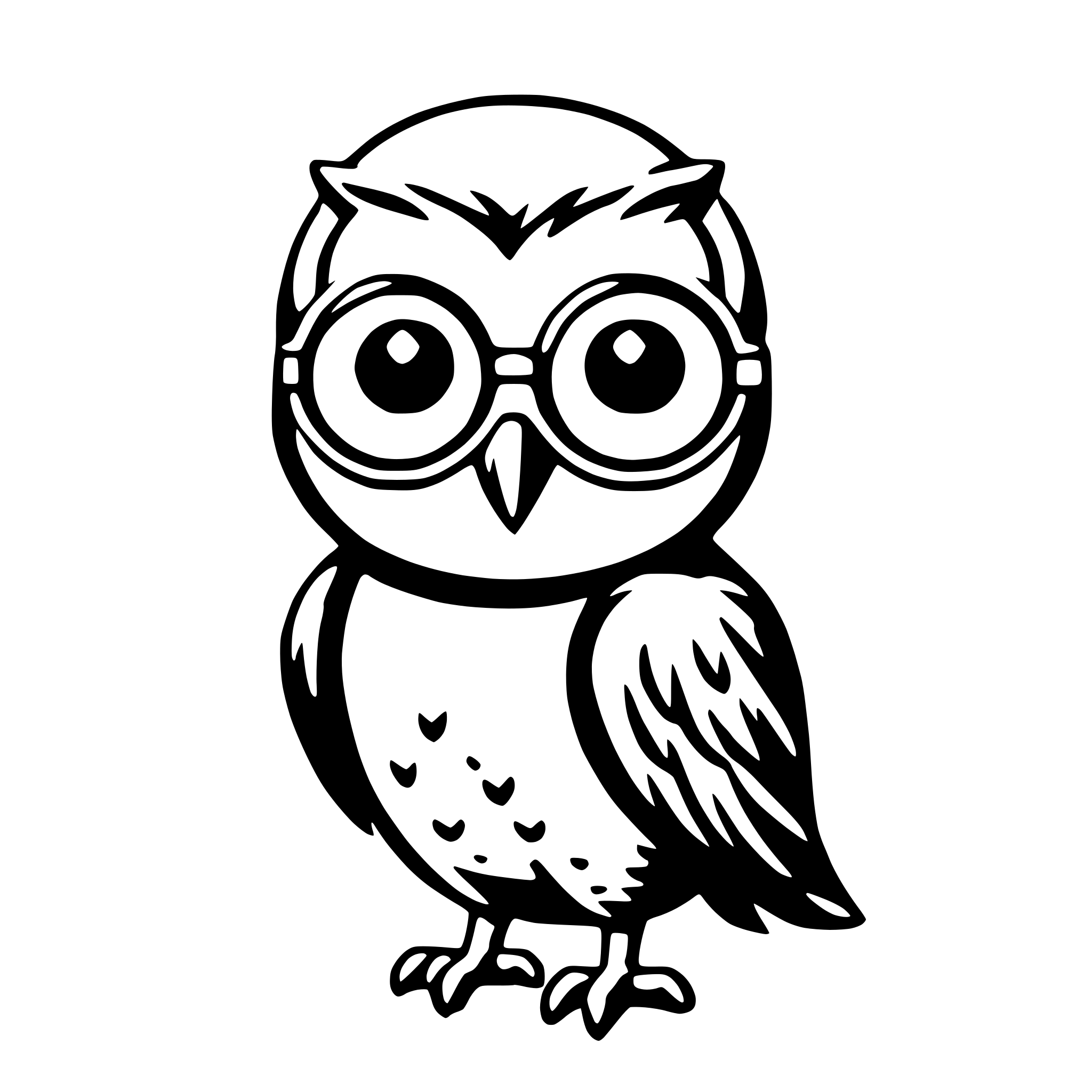AI-generated SVG of 'owl in glasses'