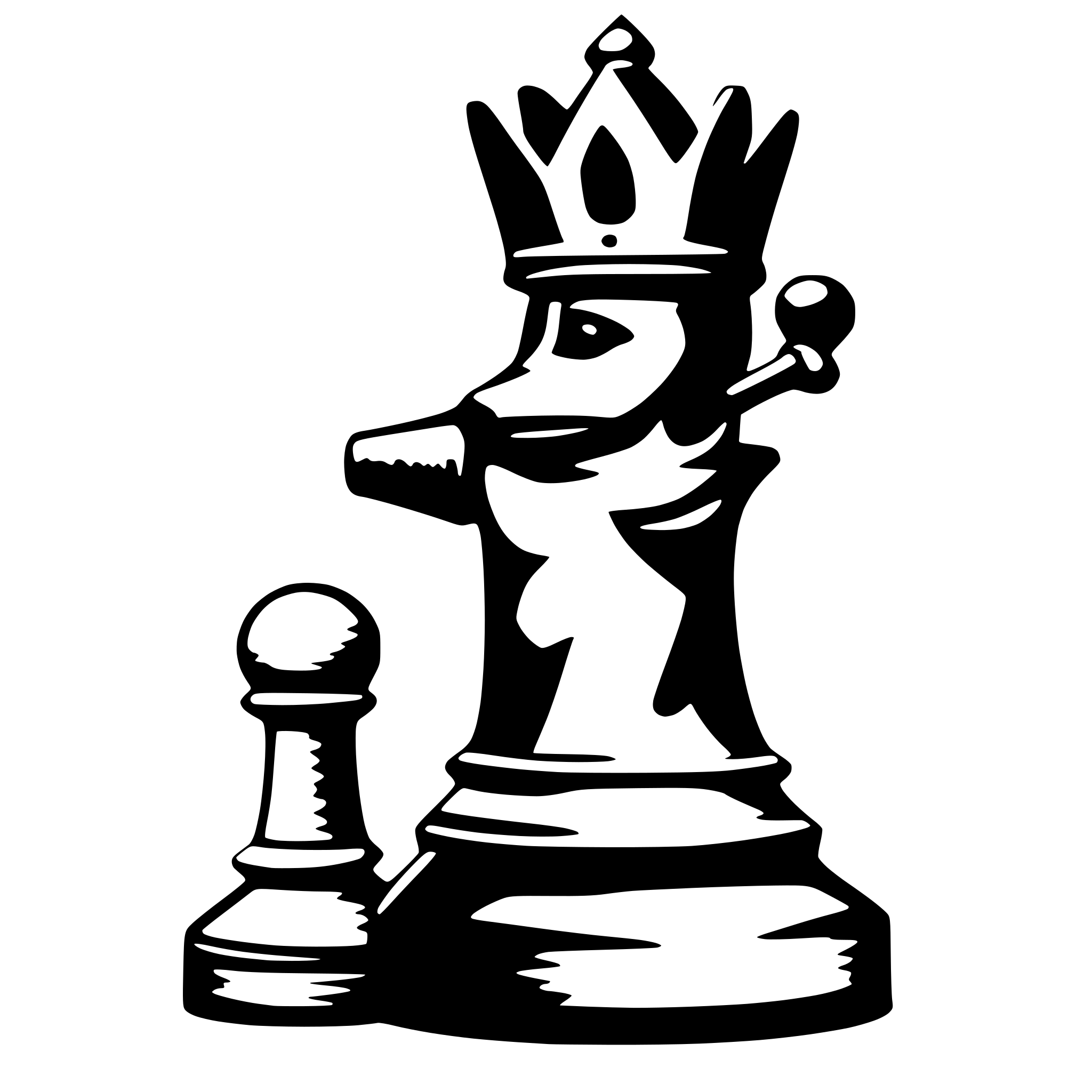 AI-generated SVG of a simple chess pawn with aking crown