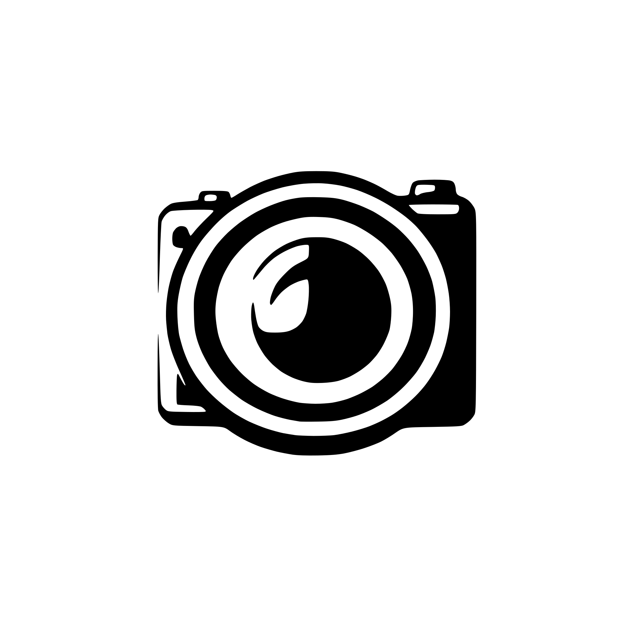 AI-generated SVG of 'camera with lens focus'