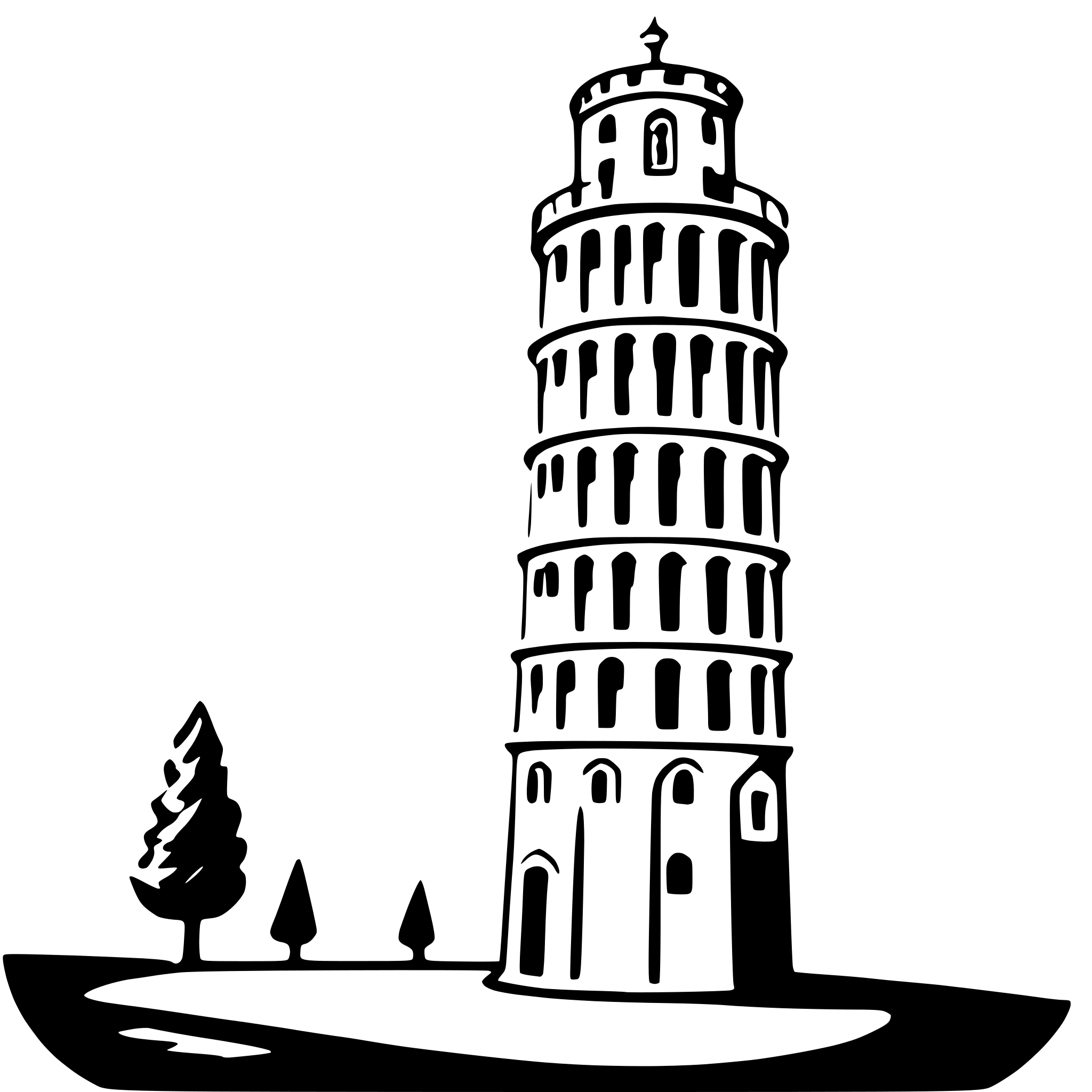 AI-generated SVG of a leaning tower of pisa