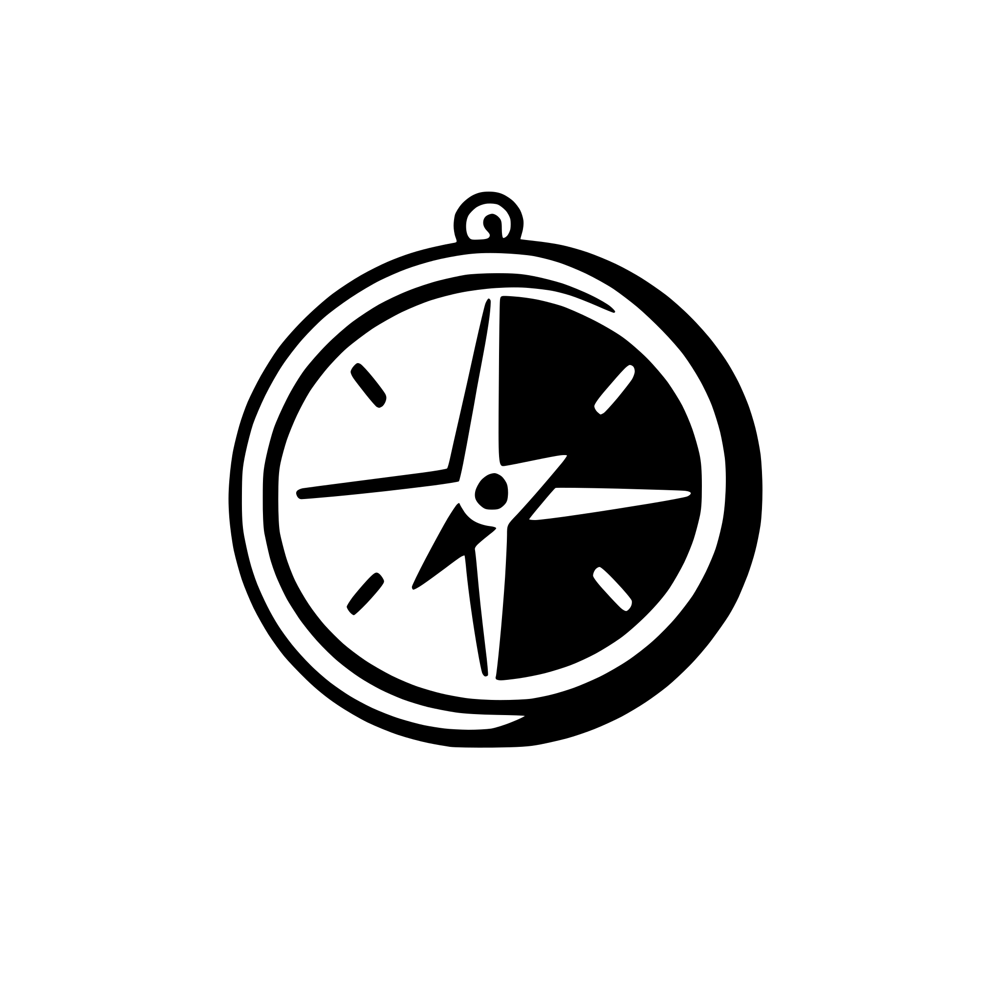 AI-generated SVG of 'compass pointing north'