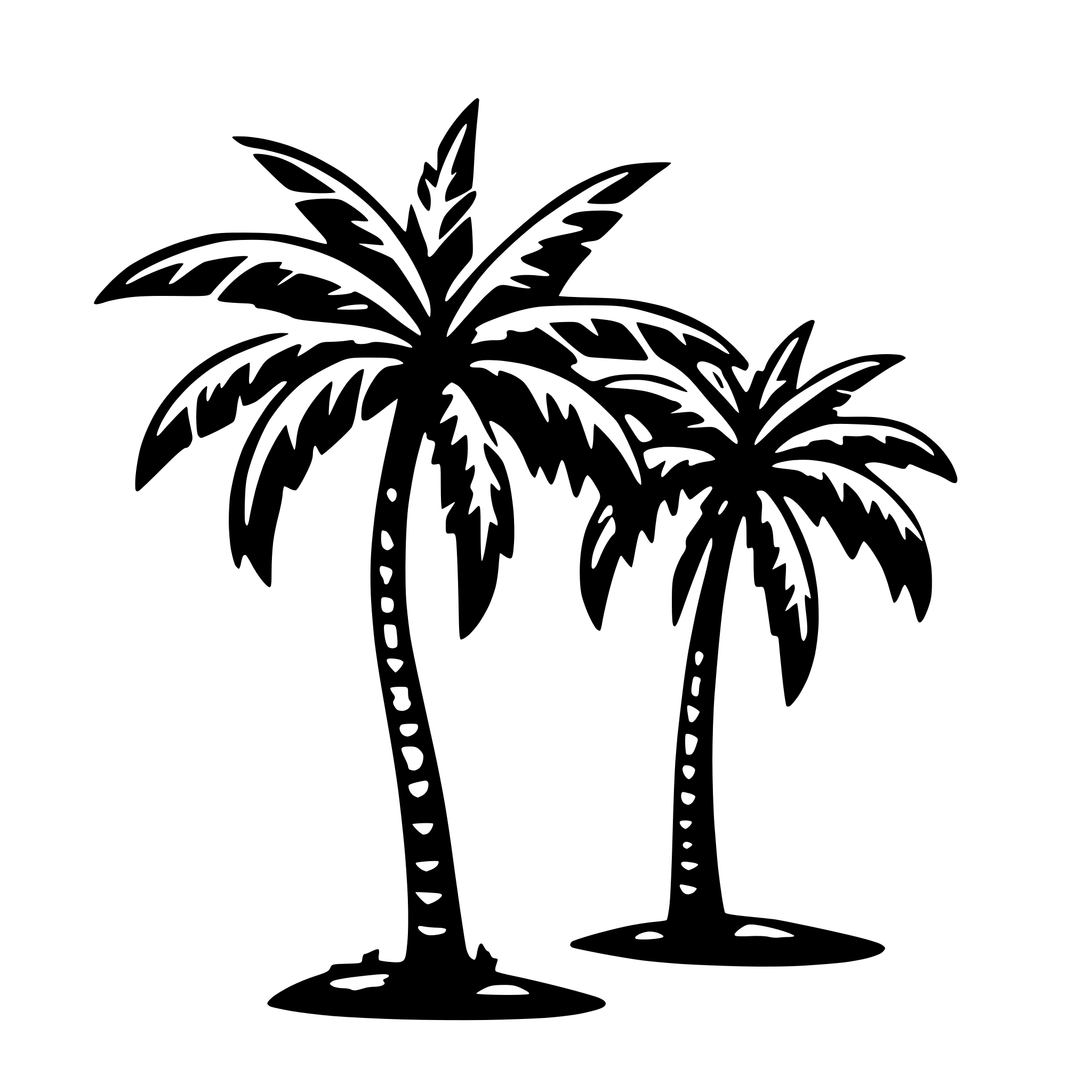 AI-generated SVG of 'simple palm tree'
