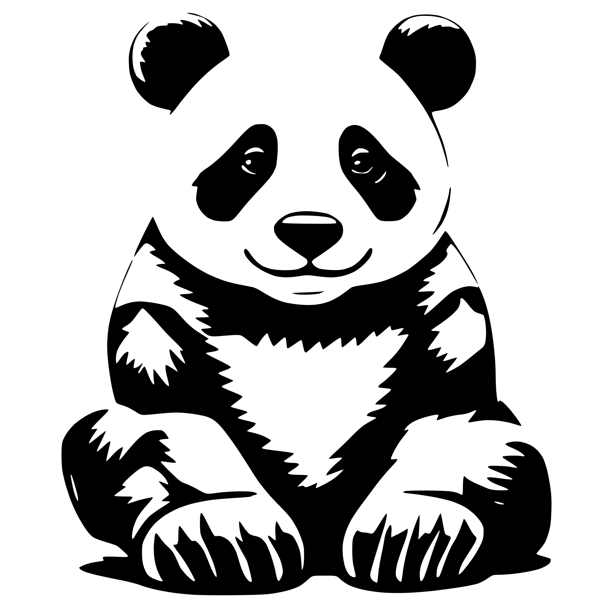 AI-generated SVG of 'a panda in geometric design'