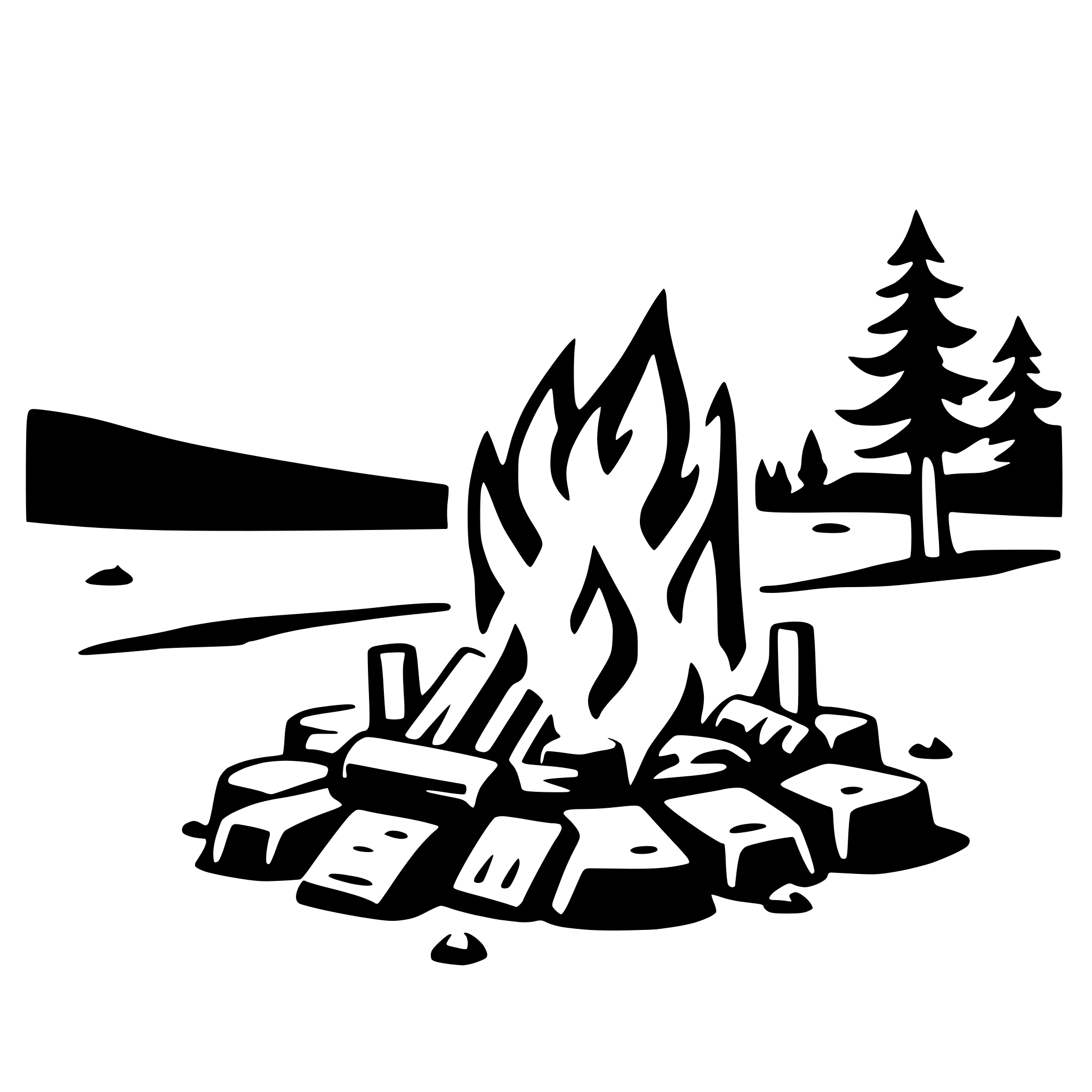 AI-generated SVG of a campfire under stars