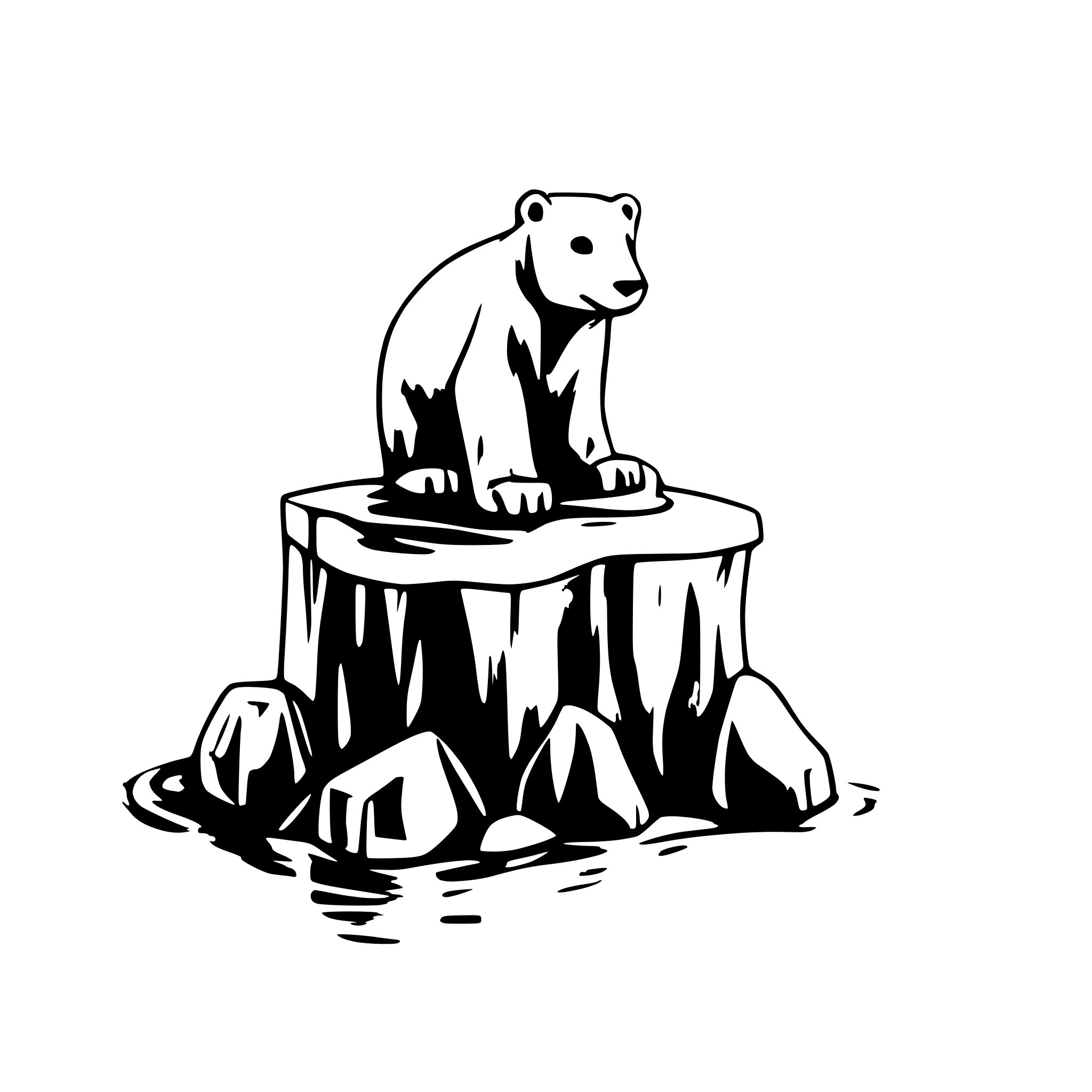 AI-generated SVG of a polar bear on tiny melting iceberg