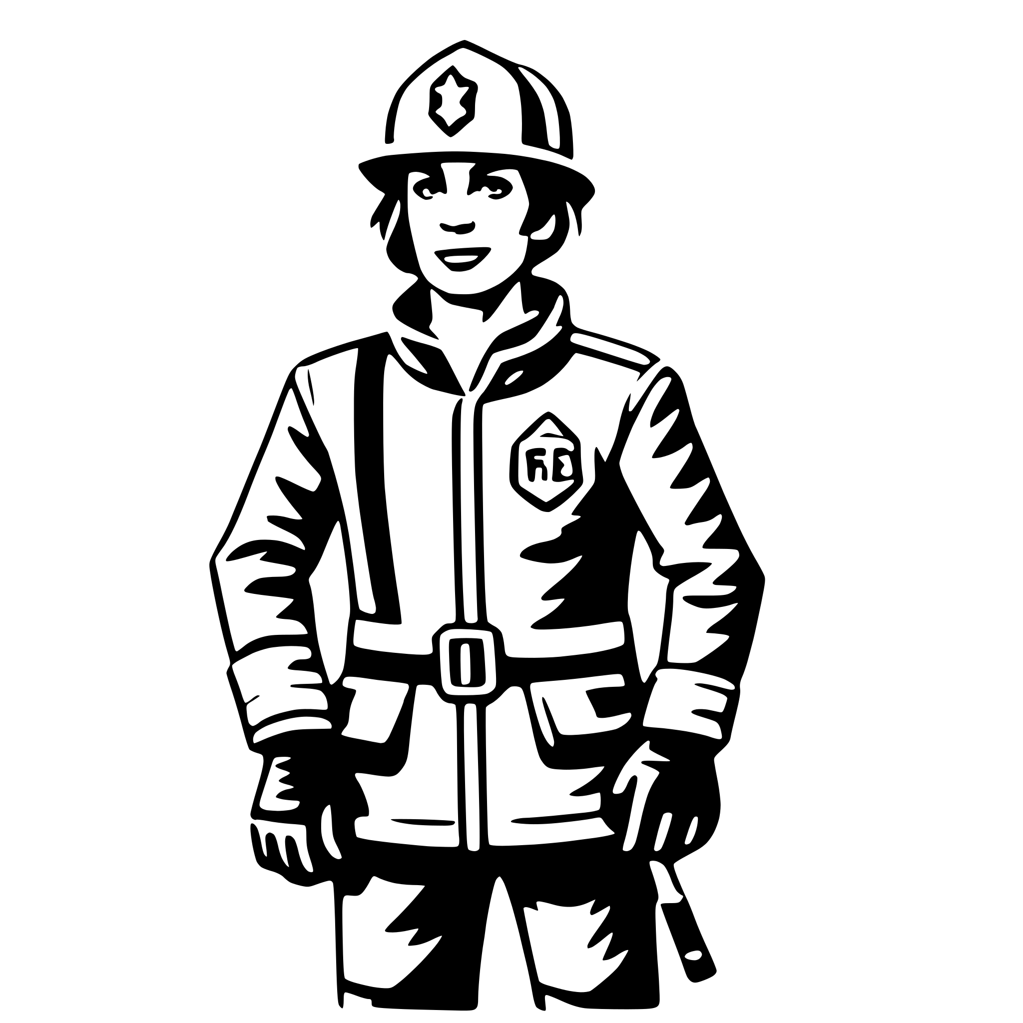 AI-generated SVG of a firefighter