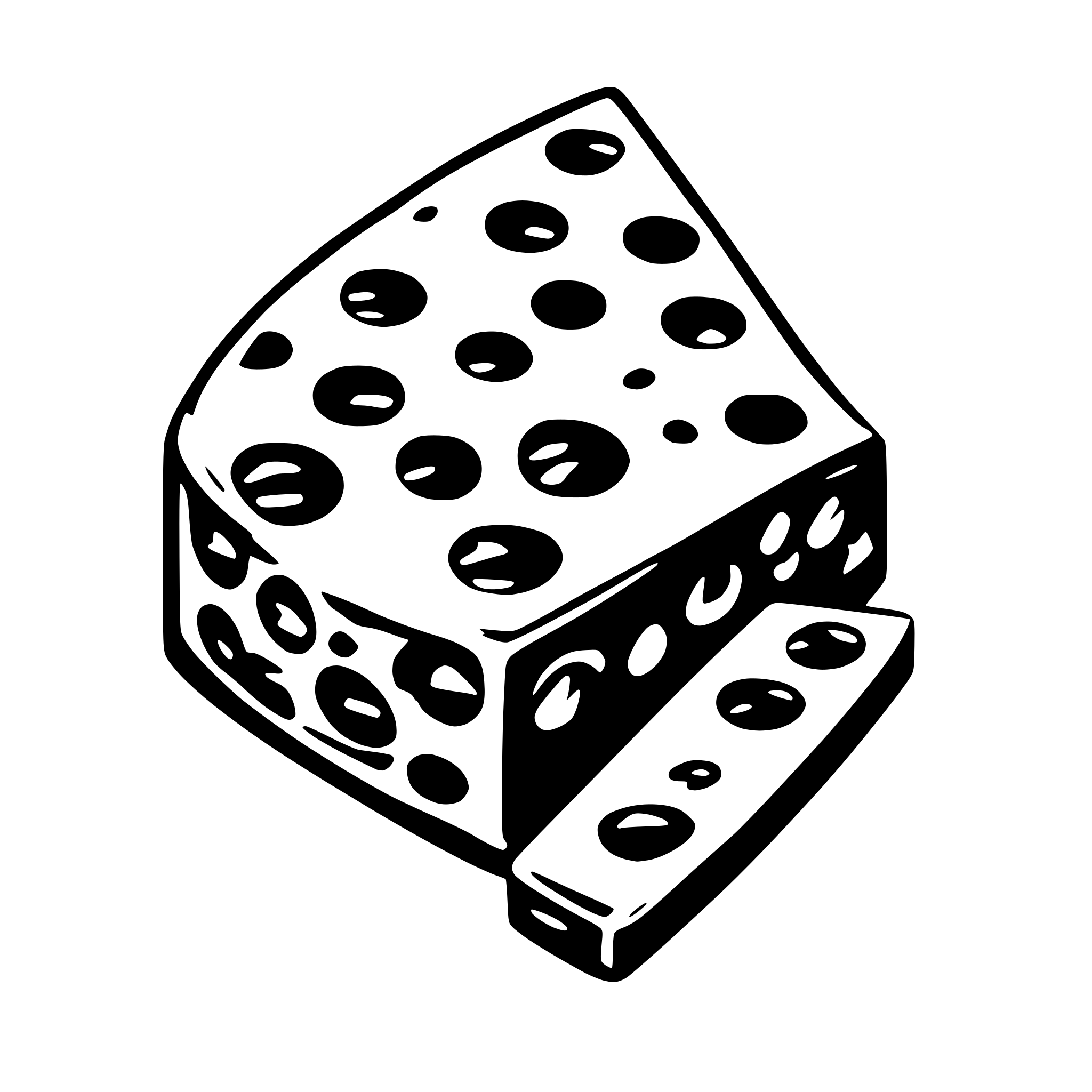 AI-generated SVG of 'create a triangular piece of Swiss cheese'