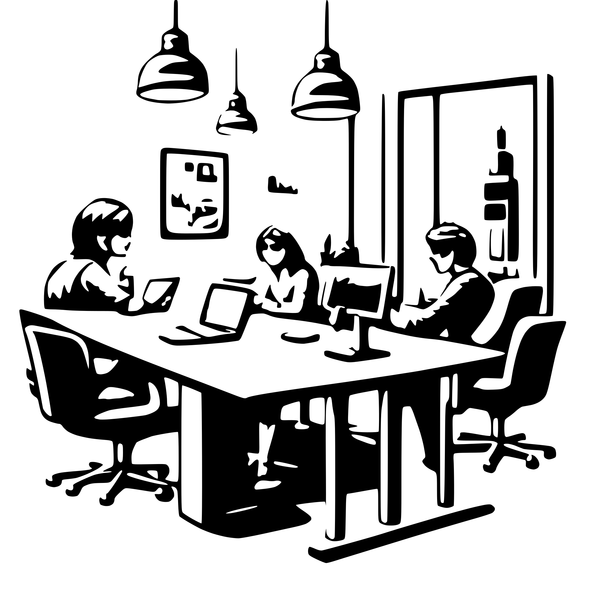 AI-generated SVG of a coworking space