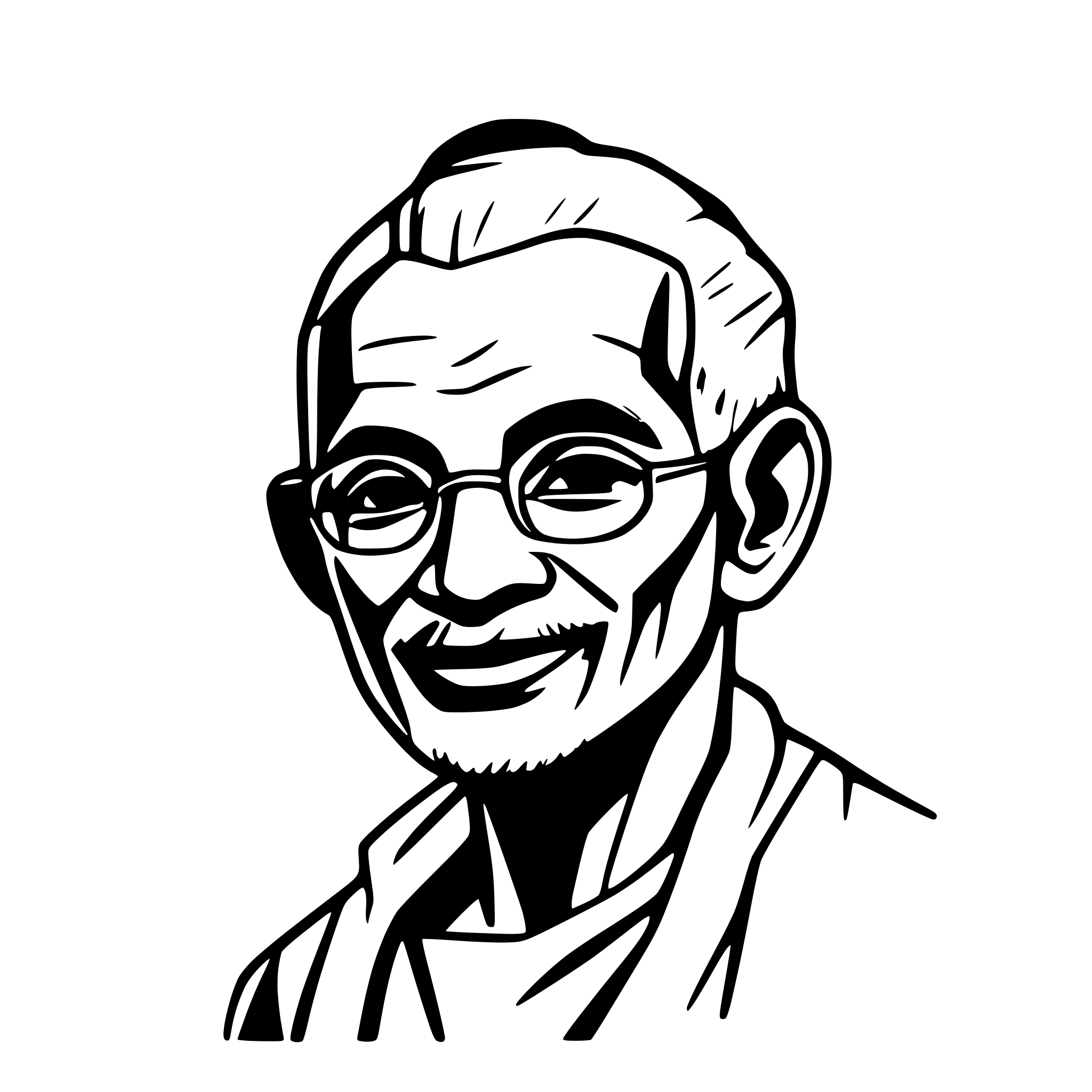 AI-generated SVG of a Line art Gandhiji