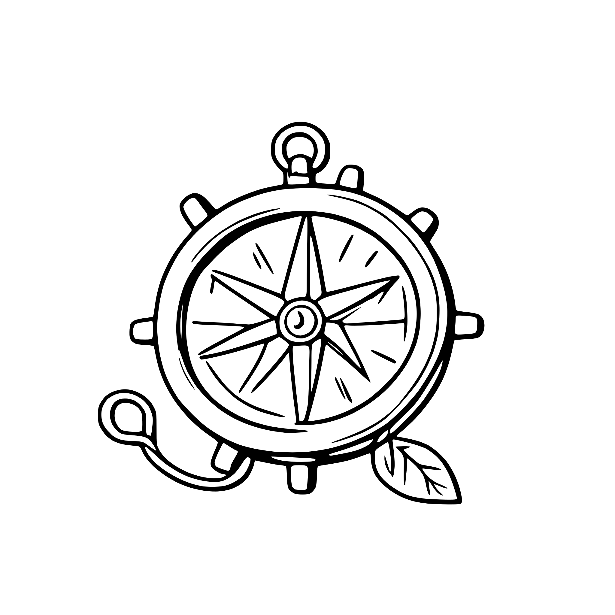 AI-generated SVG of a vintage compass with nautical elements