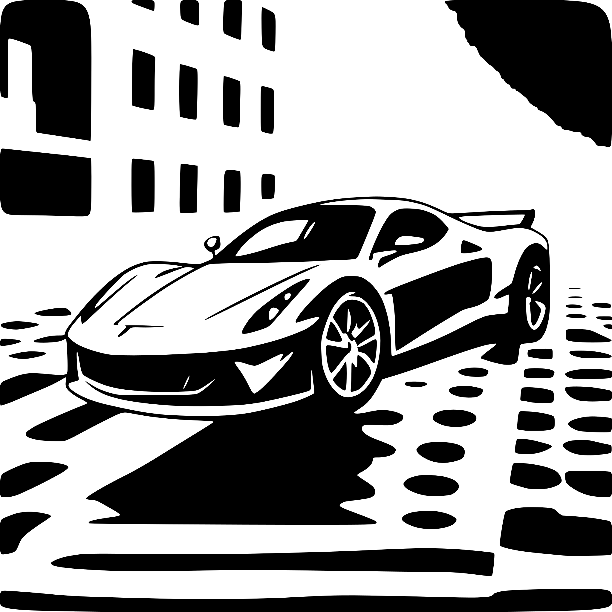 AI-generated SVG of a Ferrari La Ferrari as a drawing to color in. Without Logos.