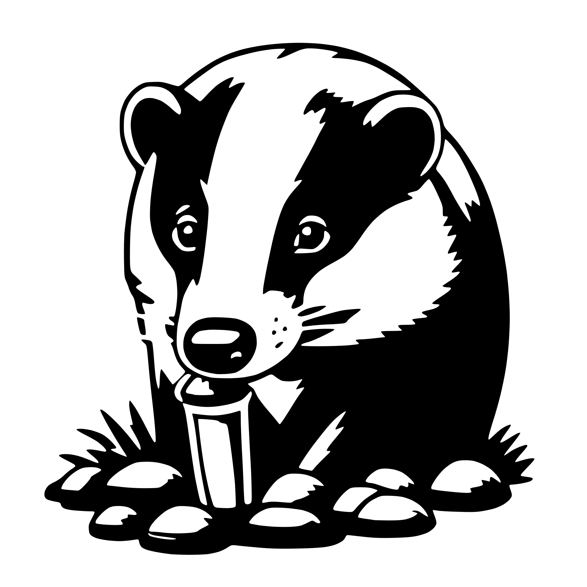AI-generated SVG of 'badger with mushroom'