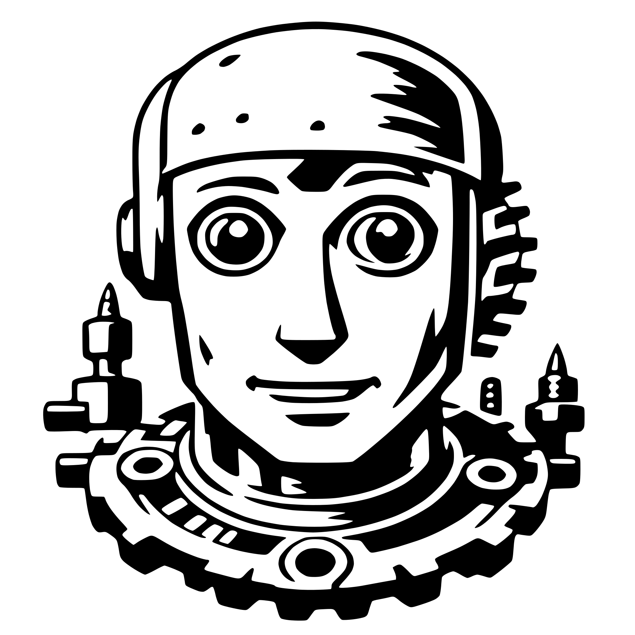 AI-generated SVG of a robot with gears