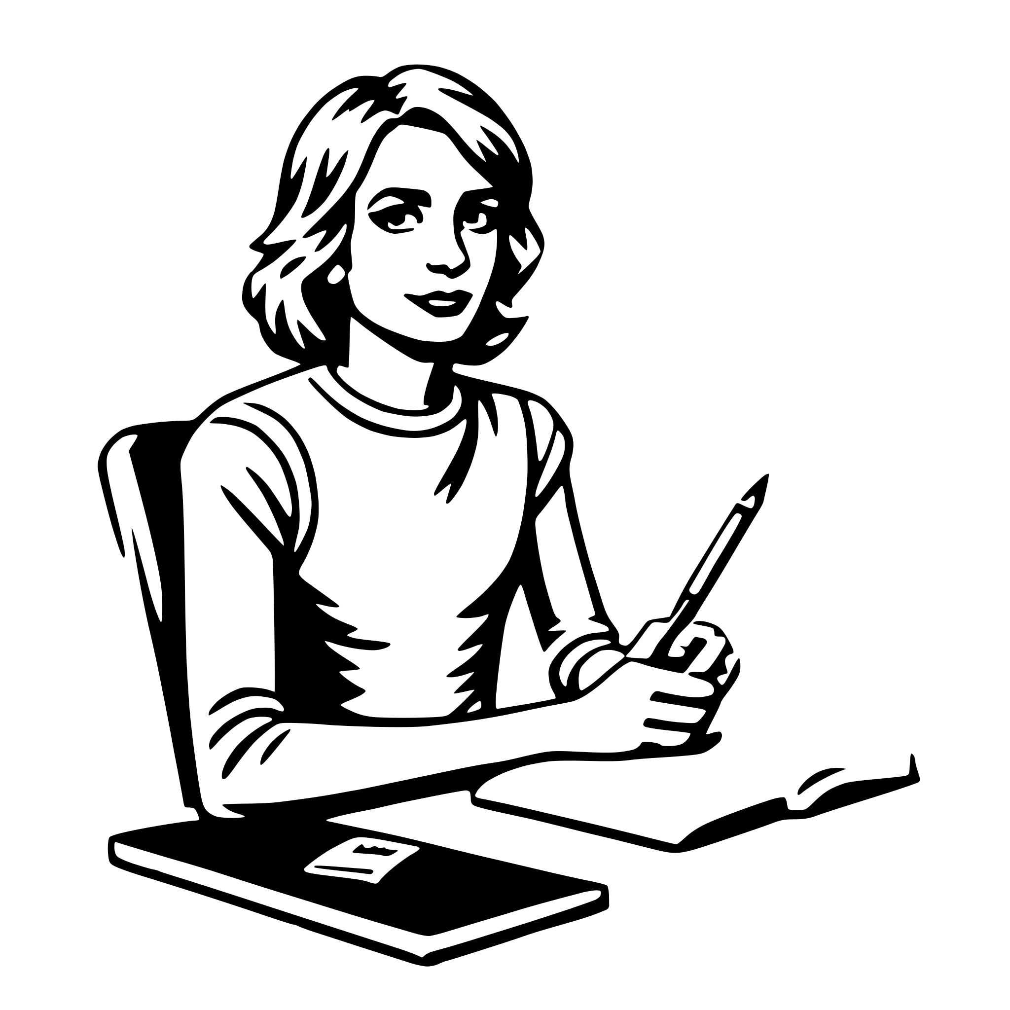 AI-generated SVG of a writer