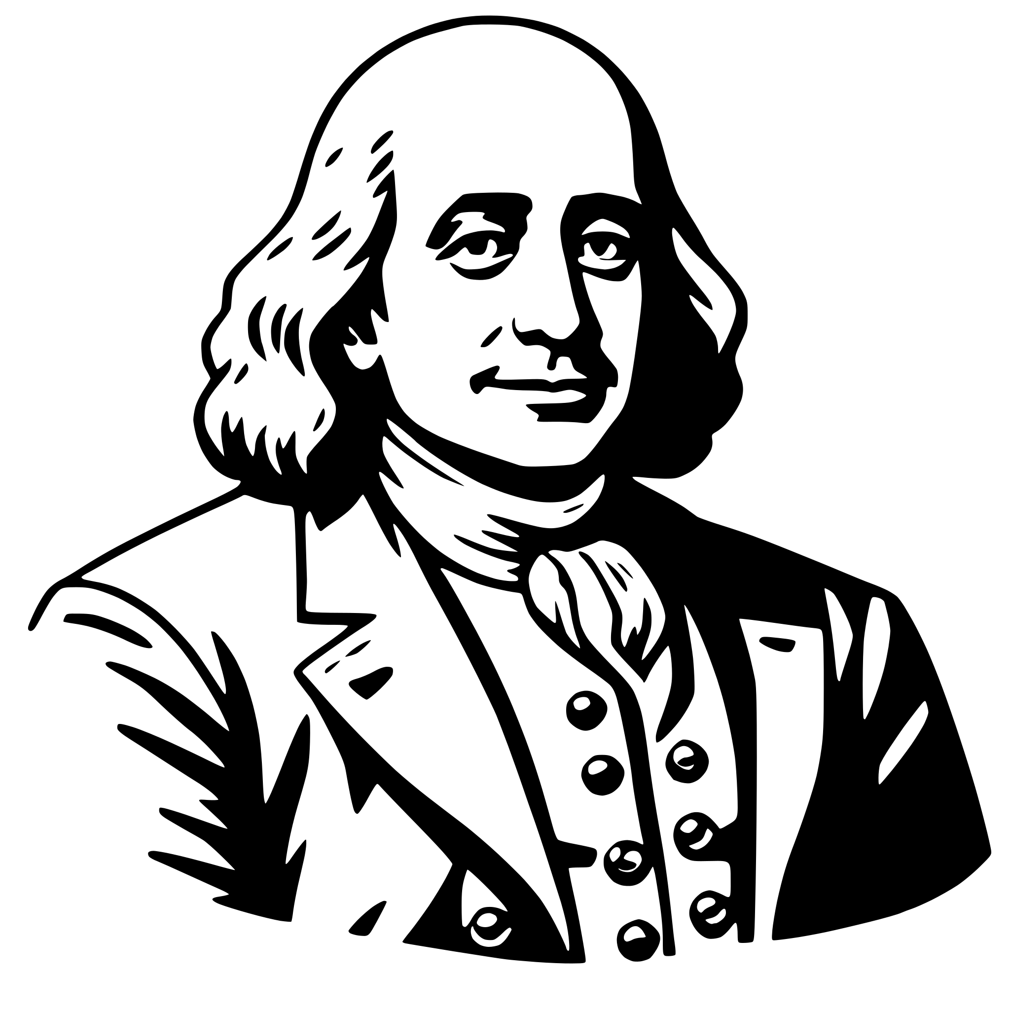 AI-generated SVG of a benjamin franklin