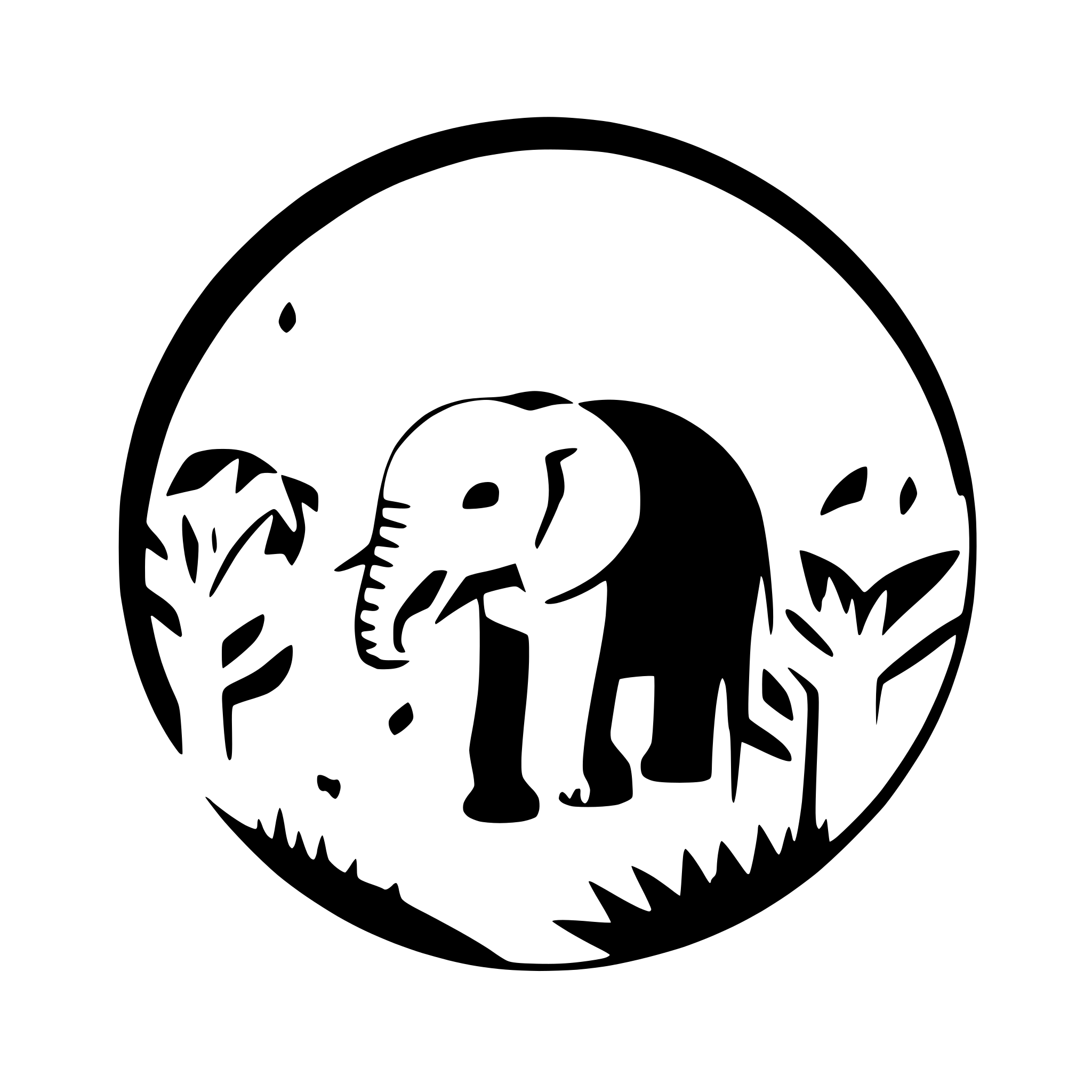 AI-generated SVG of 'elephant walking through jungle'