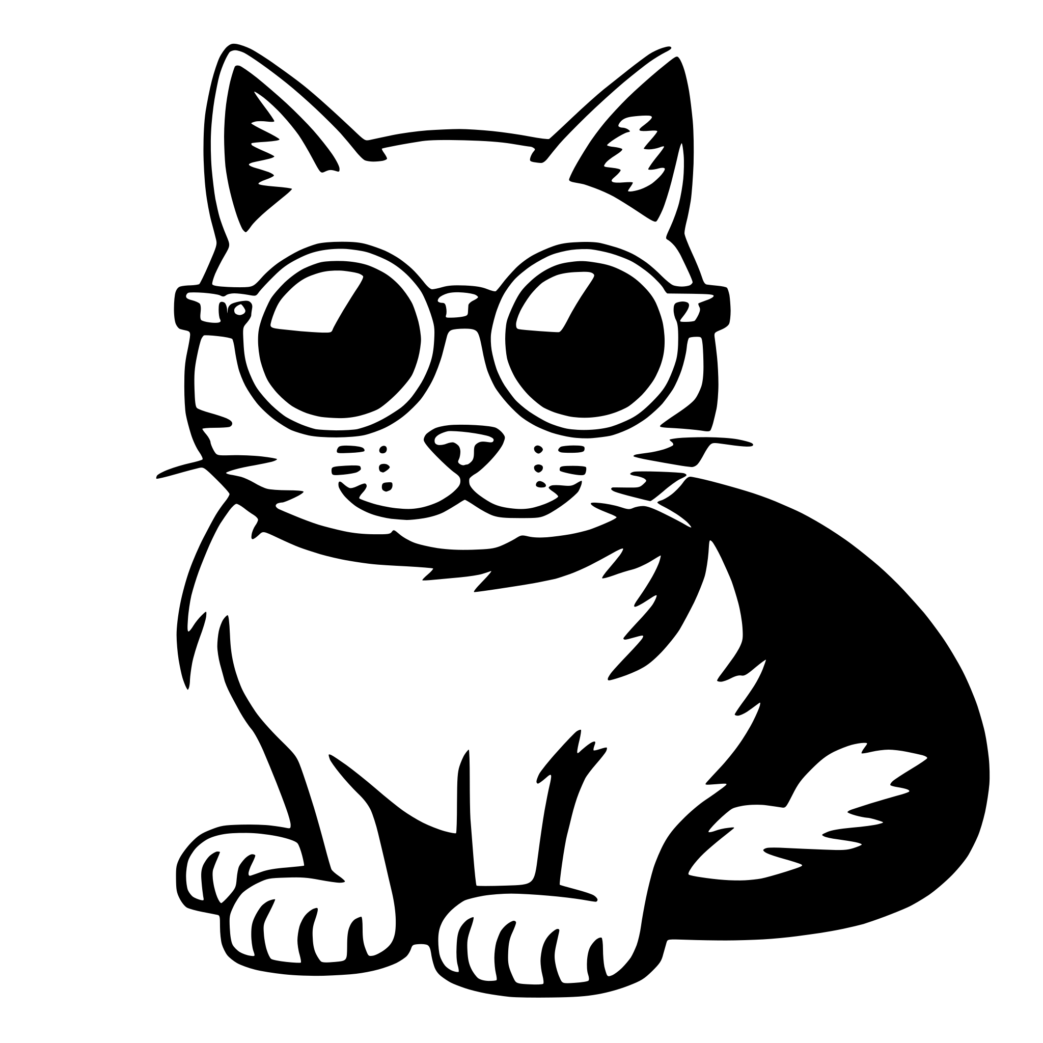 AI-generated SVG of a cat wearing sunglasses