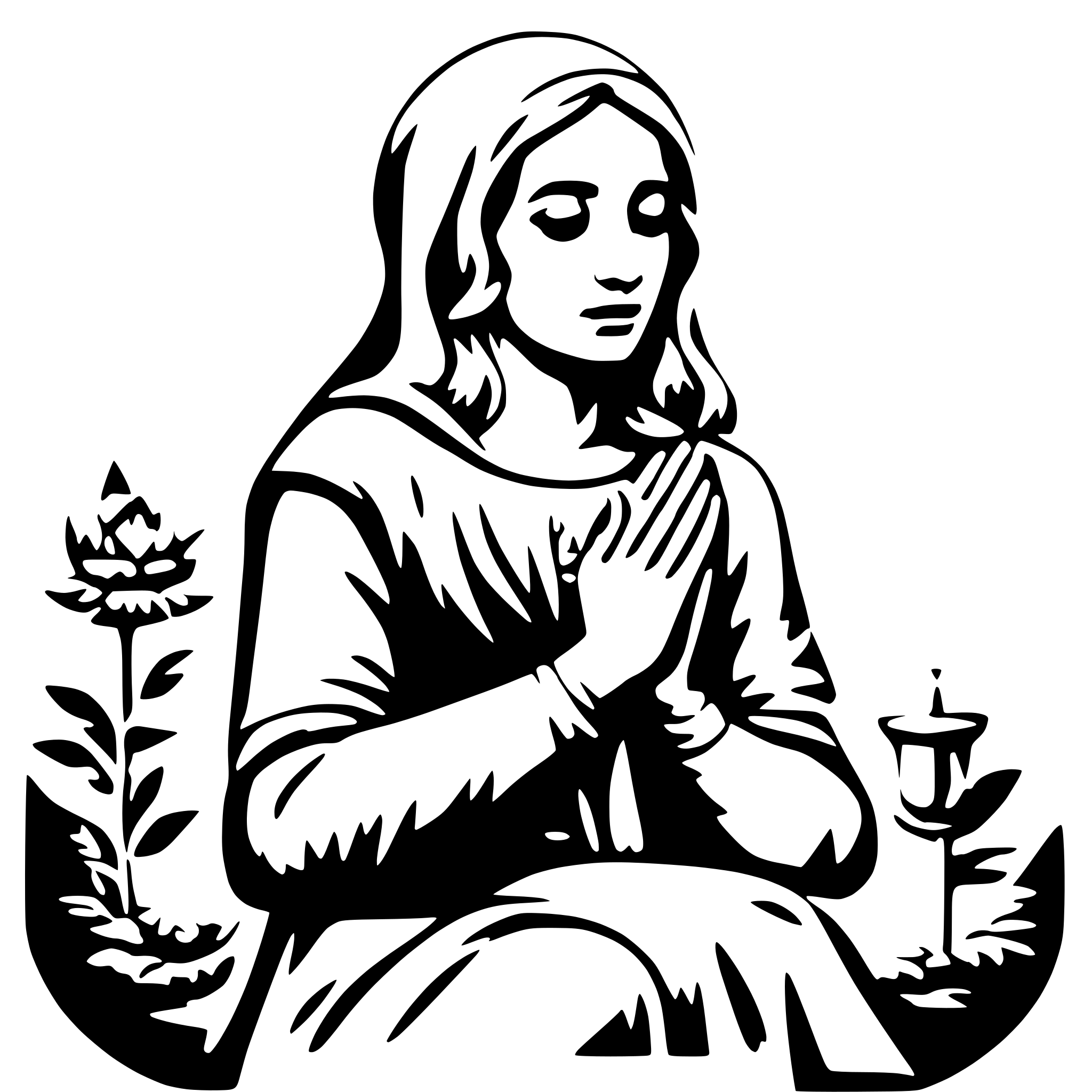 AI-generated SVG of 'mother mary praying'