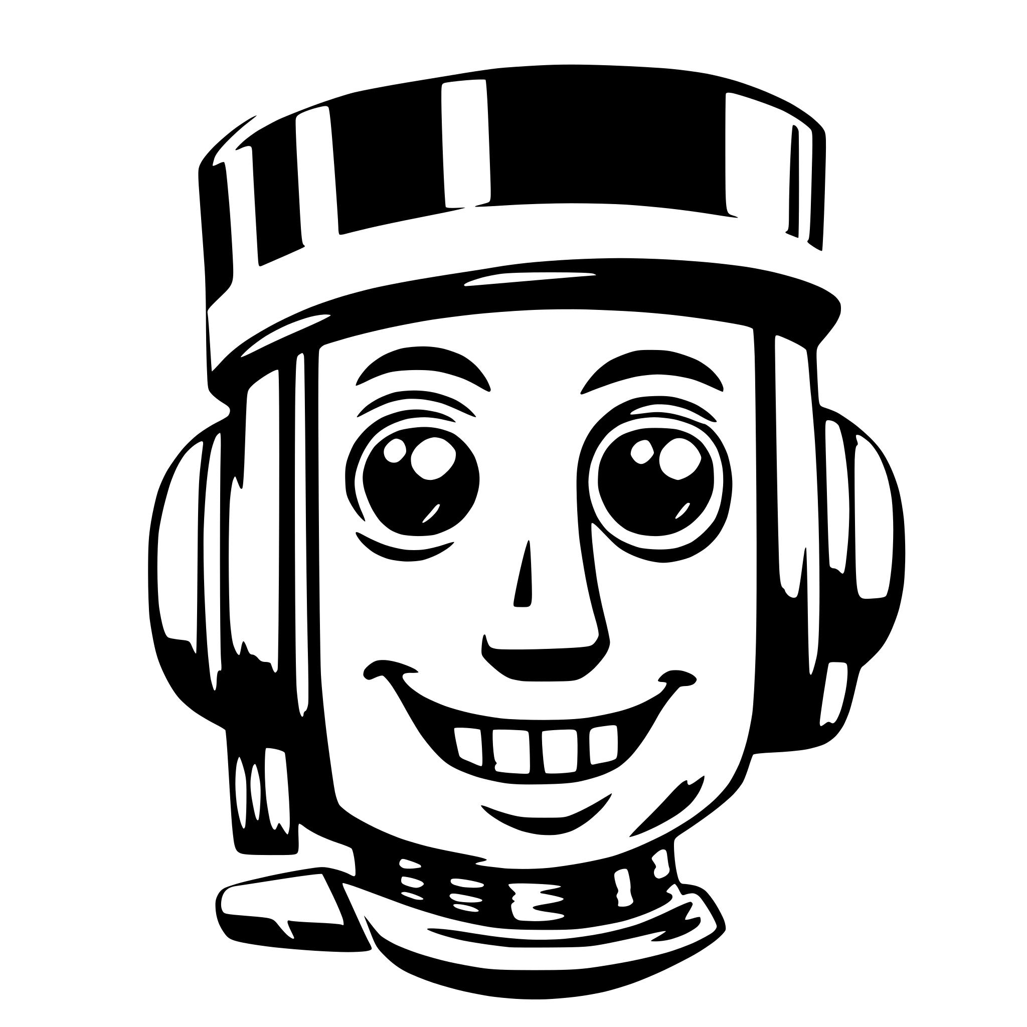 AI-generated SVG of a A head of the happy bot with santa hat on it AI-generated SVG of a A head of the happy bot with santa hat on it