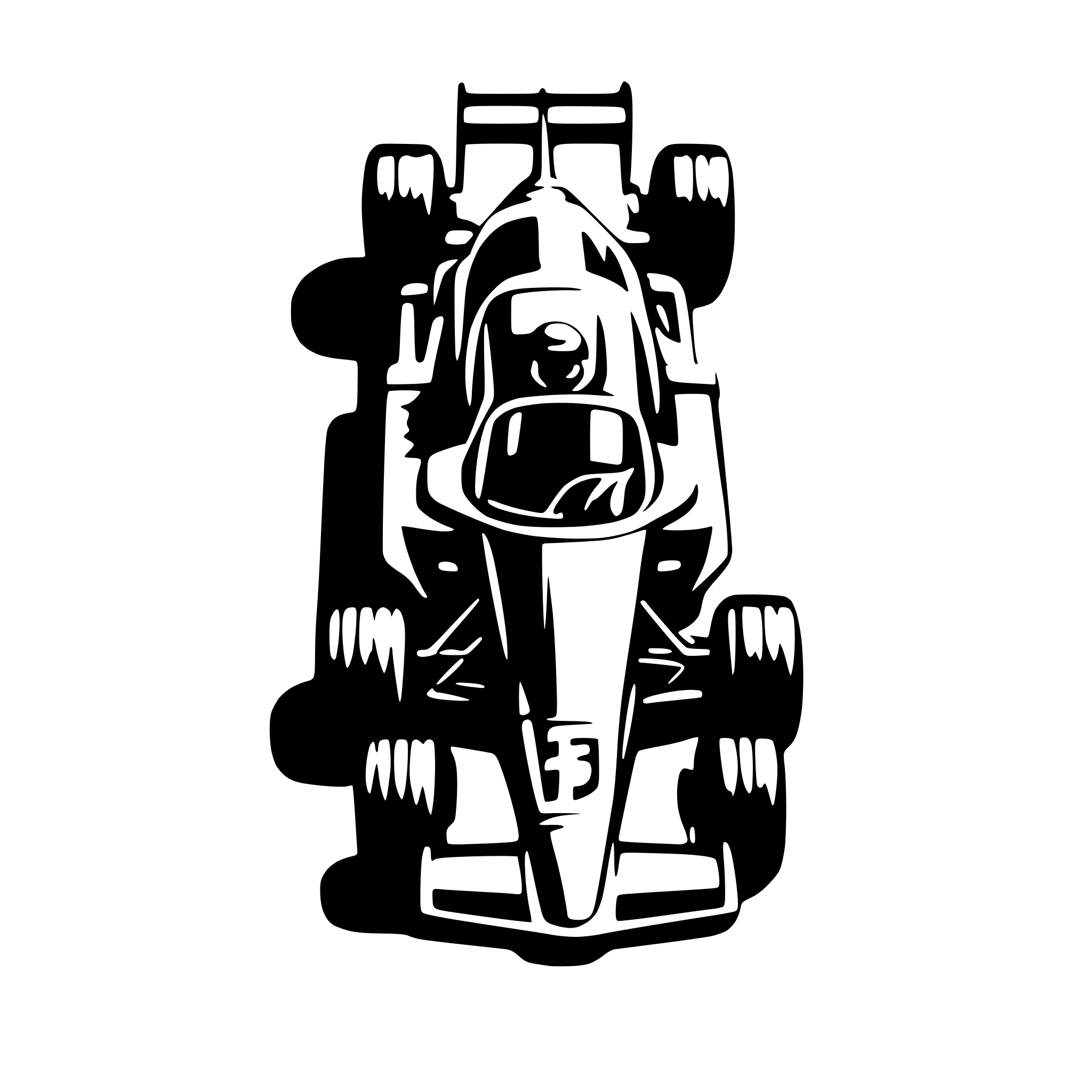 AI-generated SVG of a Top view, F1 racing car