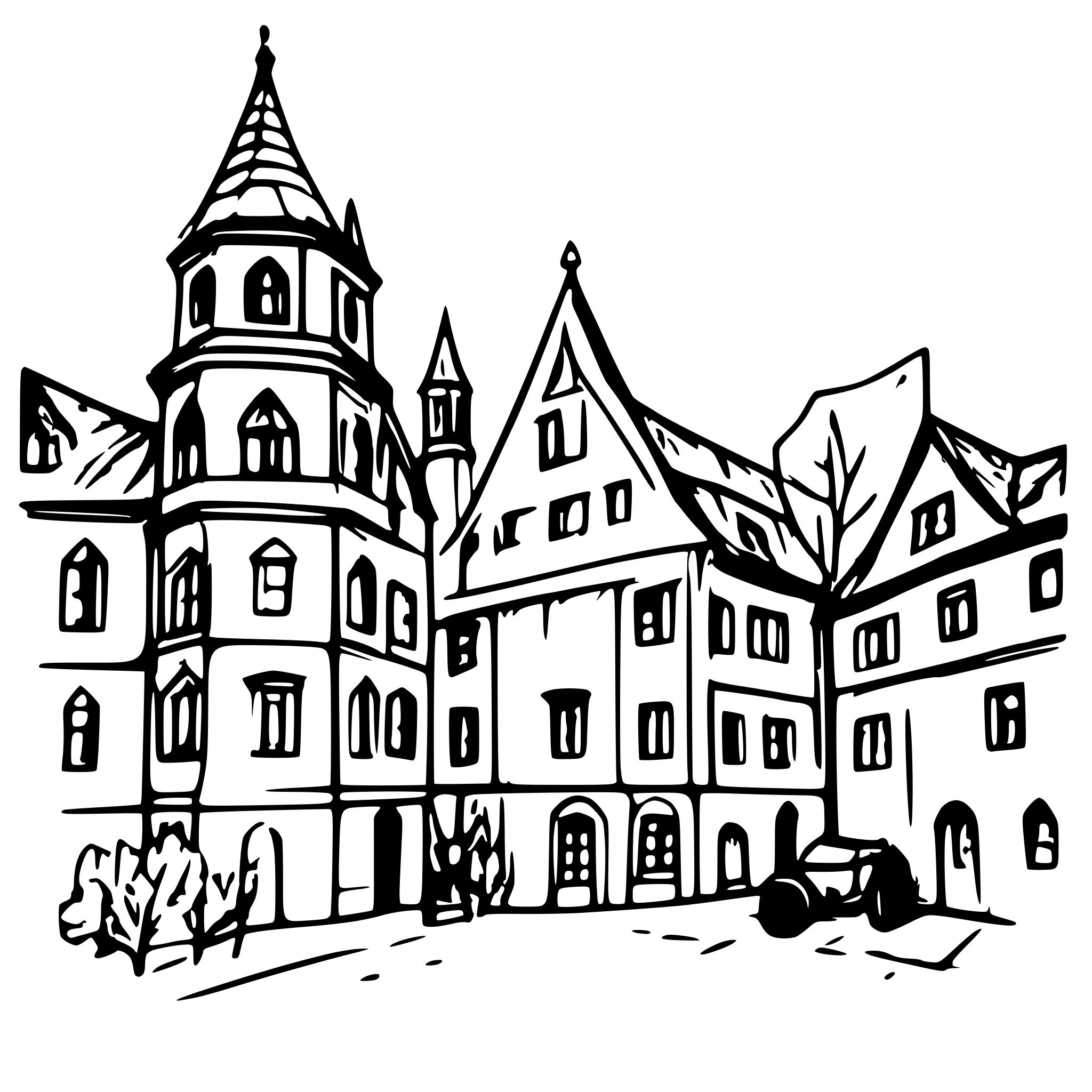 AI-generated SVG of a City of Ulm, Germany in 1879, with classic buildings and small-town atmosphere in the 19th century
