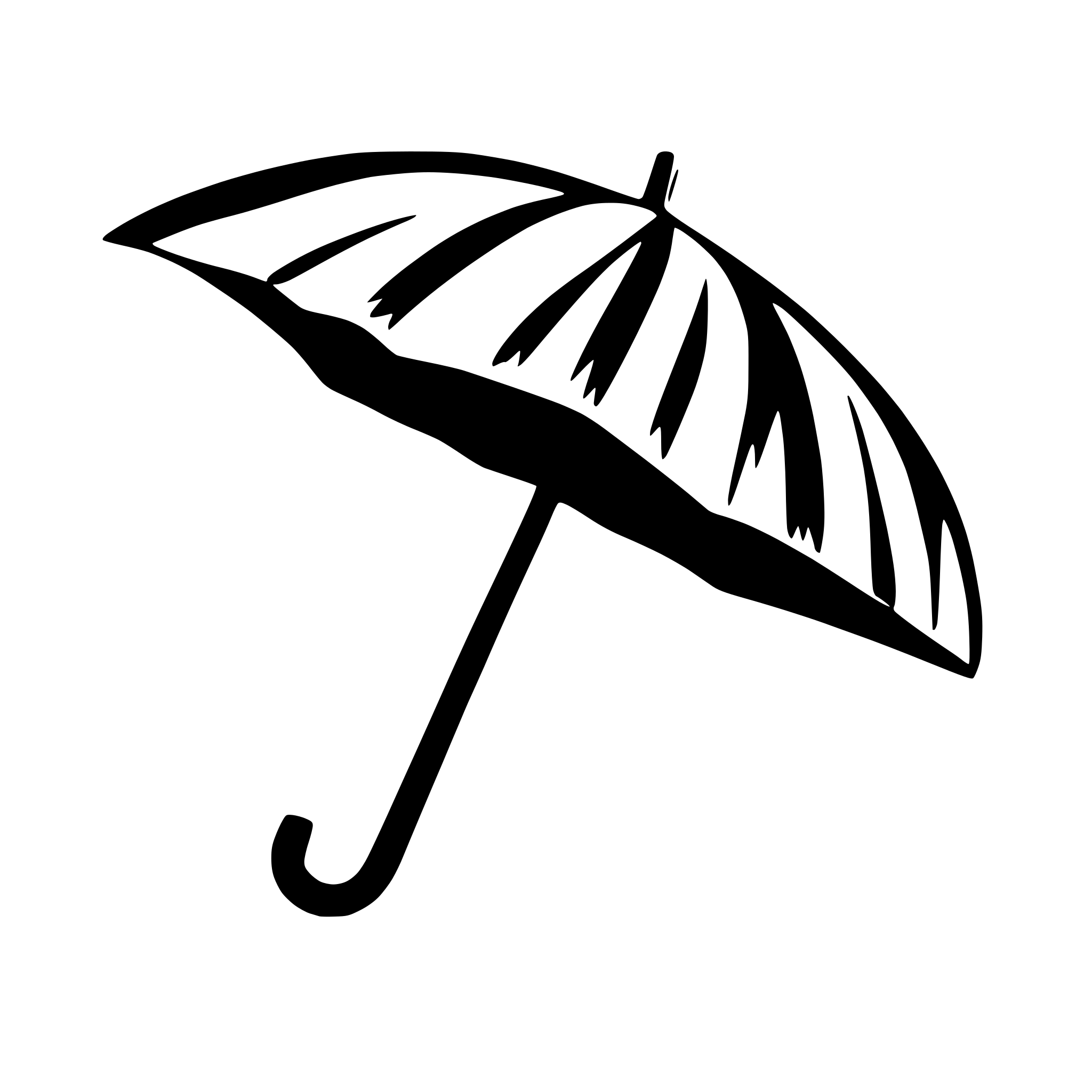 AI-generated SVG of 'rain falling on an umbrella'